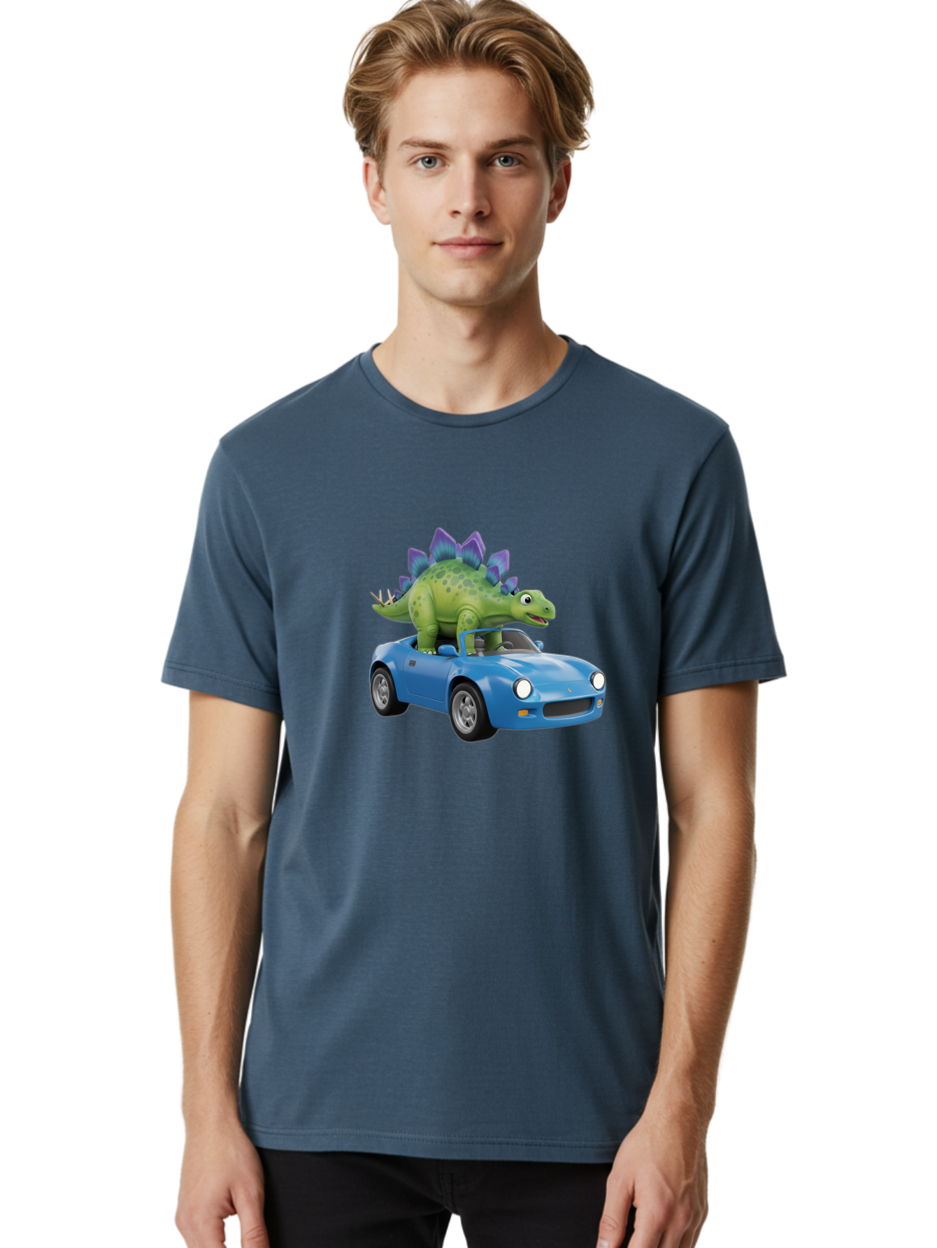 Dino-In-Blue-Car Men'S Graphic Tee, 100% Cotton, Comfortable Casual Summer Wear, Machine Washable, Vintage Camera, Old Camera, Antique Camera, Black Camera, Classic Photography, Photography Equipment, Nostalgic Device, Film Camera, Camera Art Bah914