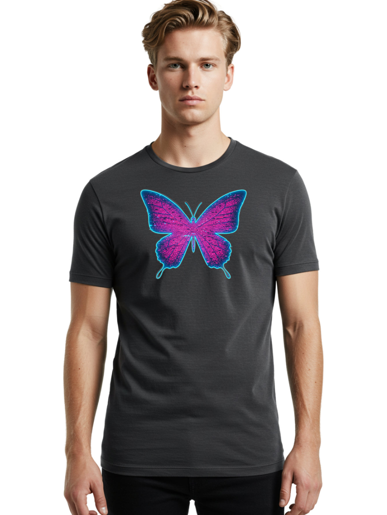 Dna-Butterfly Men'S Graphic Tee, 100% Cotton, Comfortable Casual Summer Wear, Machine Washable, Vintage Camera, Old Camera, Antique Camera, Black Camera, Classic Photography, Photography Equipment, Nostalgic Device, Film Camera, Camera Art Bah937