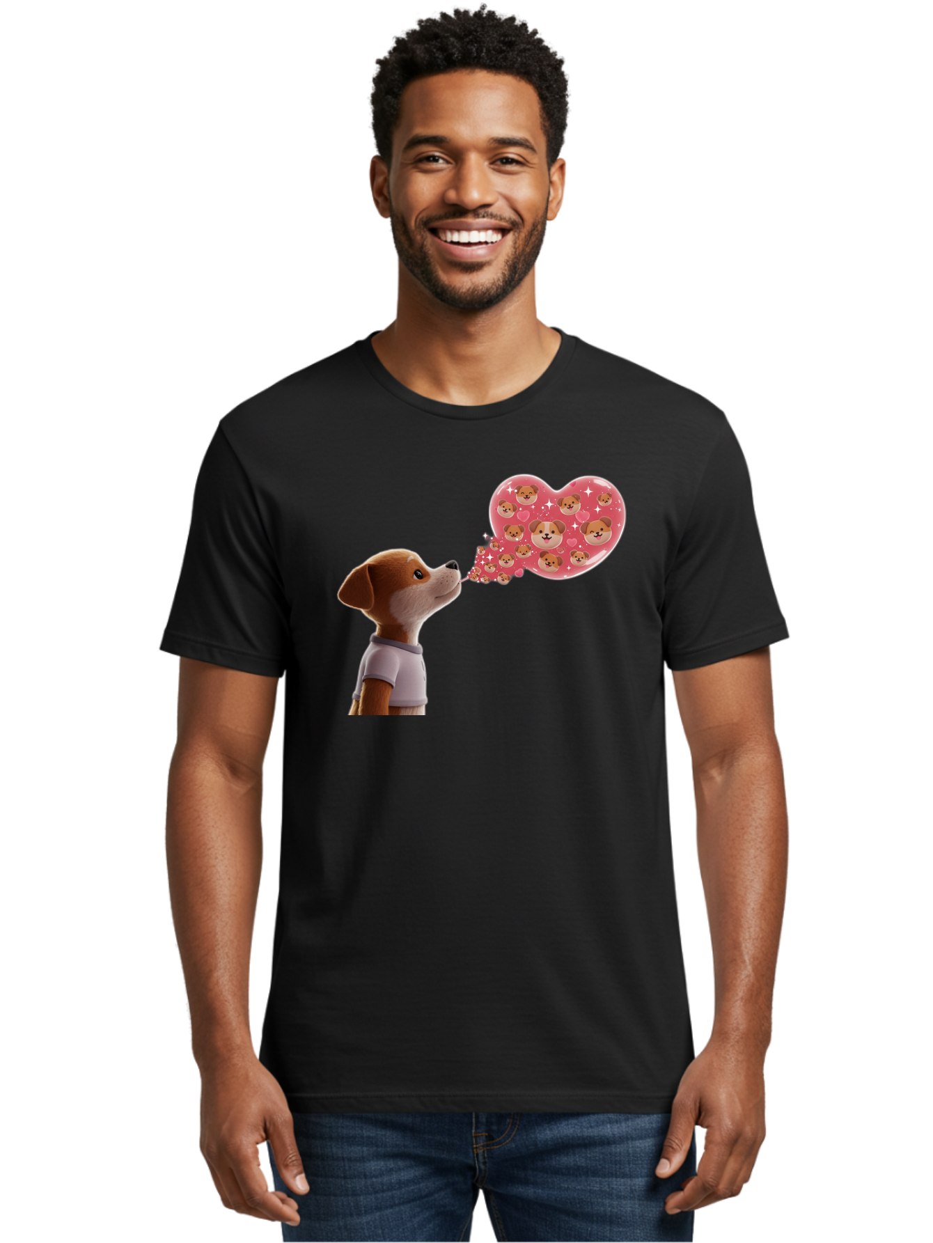 Dog-Blowing-Heart-Kisses Men'S Graphic Tee, 100% Cotton, Comfortable Casual Summer Wear, Machine Washable, Vintage Camera, Old Camera, Antique Camera, Black Camera, Classic Photography, Photography Equipment, Nostalgic Device, Film Camera, Bah940