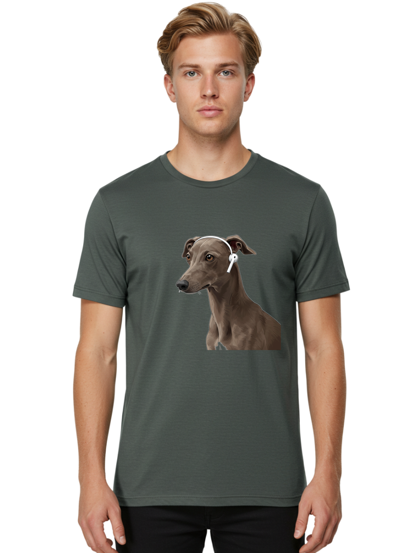 Dog-Wearing-Headphones Men'S Graphic Tee, 100% Cotton, Comfortable Casual Summer Wear, Machine Washable, Vintage Camera, Old Camera, Antique Camera, Black Camera, Classic Photography, Photography Equipment, Nostalgic Device, Film Camera, Bah945