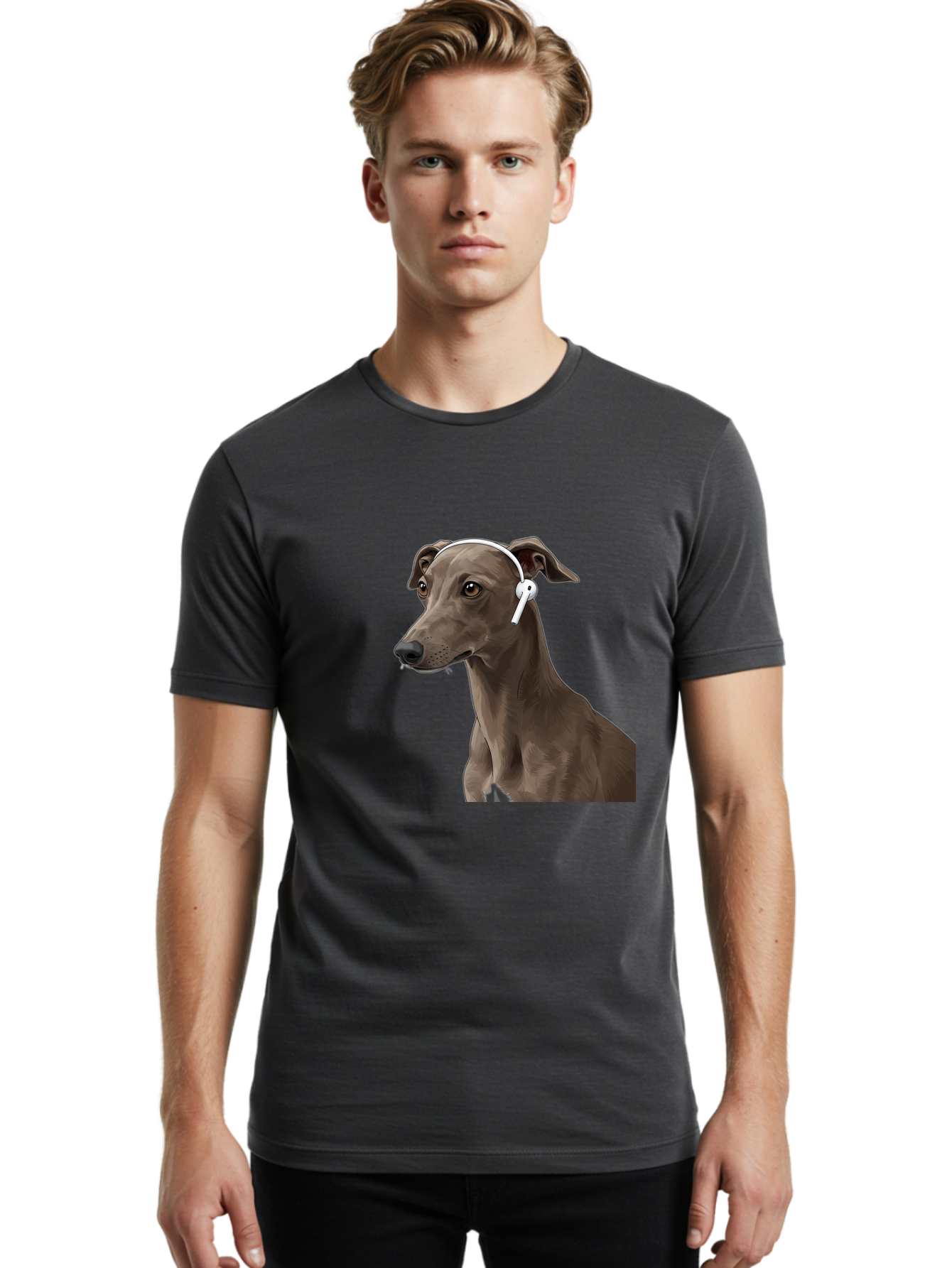 Dog-Wearing-Headphones Men'S Graphic Tee, 100% Cotton, Comfortable Casual Summer Wear, Machine Washable, Vintage Camera, Old Camera, Antique Camera, Black Camera, Classic Photography, Photography Equipment, Nostalgic Device, Film Camera, Bah945
