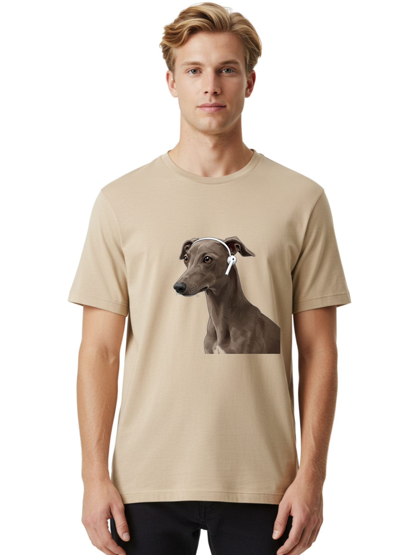 Dog-Wearing-Headphones Men'S Graphic Tee, 100% Cotton, Comfortable Casual Summer Wear, Machine Washable, Vintage Camera, Old Camera, Antique Camera, Black Camera, Classic Photography, Photography Equipment, Nostalgic Device, Film Camera, Bah945