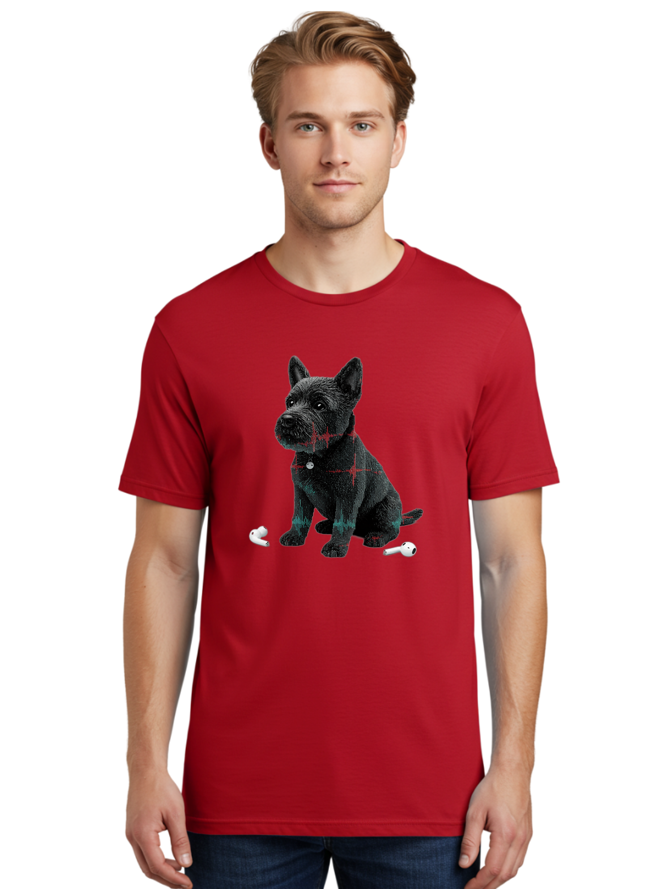 Dog-With-Earbuds Men'S Graphic Tee, 100% Cotton, Comfortable Casual Summer Wear, Machine Washable, Vintage Camera, Old Camera, Antique Camera, Black Camera, Classic Photography, Photography Equipment, Nostalgic Device, Film Camera, Camera Art Bah947