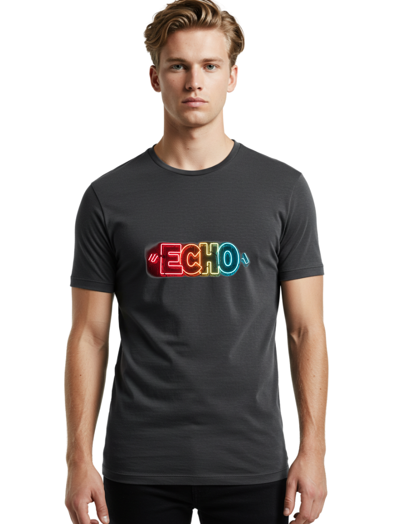 Echo Men'S Graphic Tee, 100% Cotton, Comfortable Casual Summer Wear, Machine Washable, Vintage Camera, Old Camera, Antique Camera, Black Camera, Classic Photography, Photography Equipment, Nostalgic Device, Film Camera, Camera Art Bah956