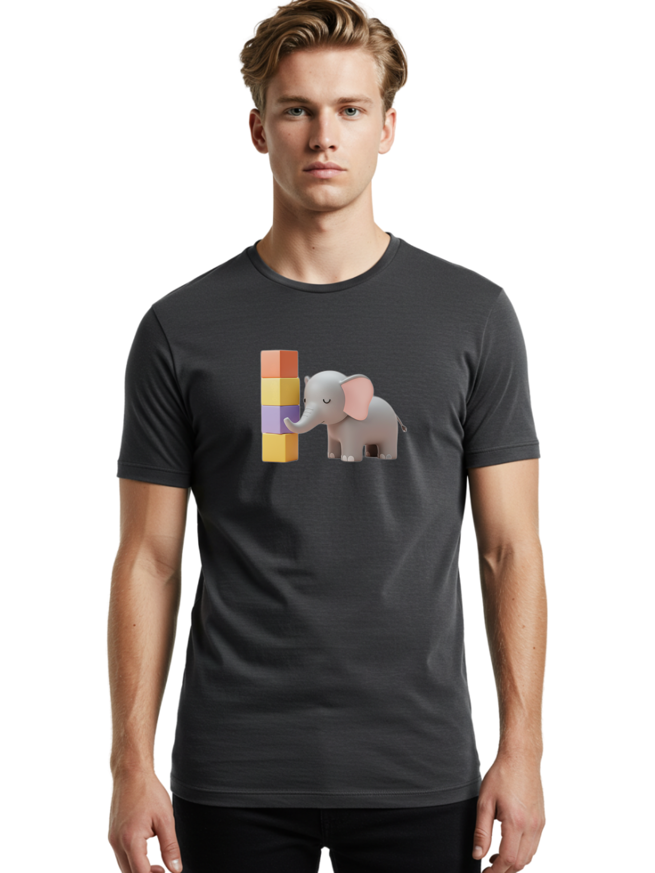 Elephant-And-Blocks Men'S Graphic Tee, 100% Cotton, Comfortable Casual Summer Wear, Machine Washable, Vintage Camera, Old Camera, Antique Camera, Black Camera, Classic Photography, Photography Equipment, Nostalgic Device, Film Camera, Bah967