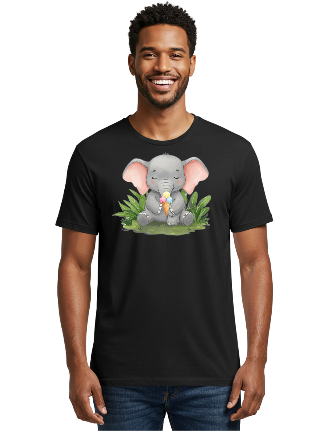 Elephant-With-Ice-Cream Men'S Graphic Tee, 100% Cotton, Comfortable Casual Summer Wear, Machine Washable, Vintage Camera, Old Camera, Antique Camera, Black Camera, Classic Photography, Photography Equipment, Nostalgic Device, Film Camera, Bah973