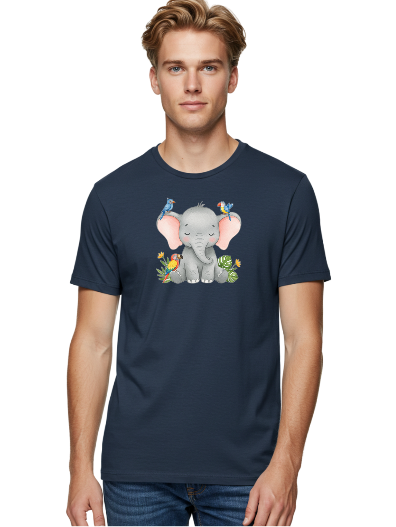 Elephant-With-Parrots Men'S Graphic Tee, 100% Cotton, Comfortable Casual Summer Wear, Machine Washable, Vintage Camera, Old Camera, Antique Camera, Black Camera, Classic Photography, Photography Equipment, Nostalgic Device, Film Camera, Bah974
