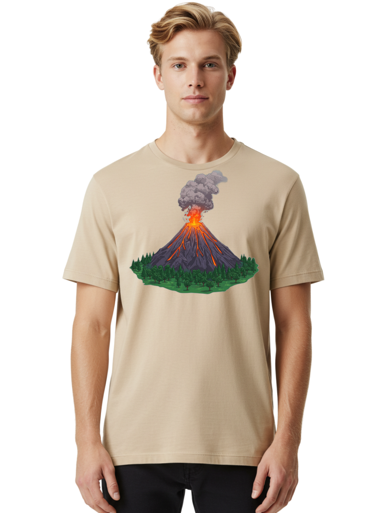 Erupting-Volcano-12 Men'S Graphic Tee, 100% Cotton, Comfortable Casual Summer Wear, Machine Washable, Vintage Camera, Old Camera, Antique Camera, Black Camera, Classic Photography, Photography Equipment, Nostalgic Device, Film Camera, Bah980