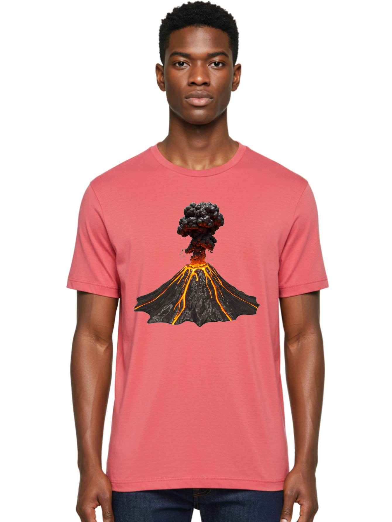 Erupting-Volcano Men'S Graphic Tee, 100% Cotton, Comfortable Casual Summer Wear, Machine Washable, Vintage Camera, Old Camera, Antique Camera, Black Camera, Classic Photography, Photography Equipment, Nostalgic Device, Film Camera, Camera Art Bah993