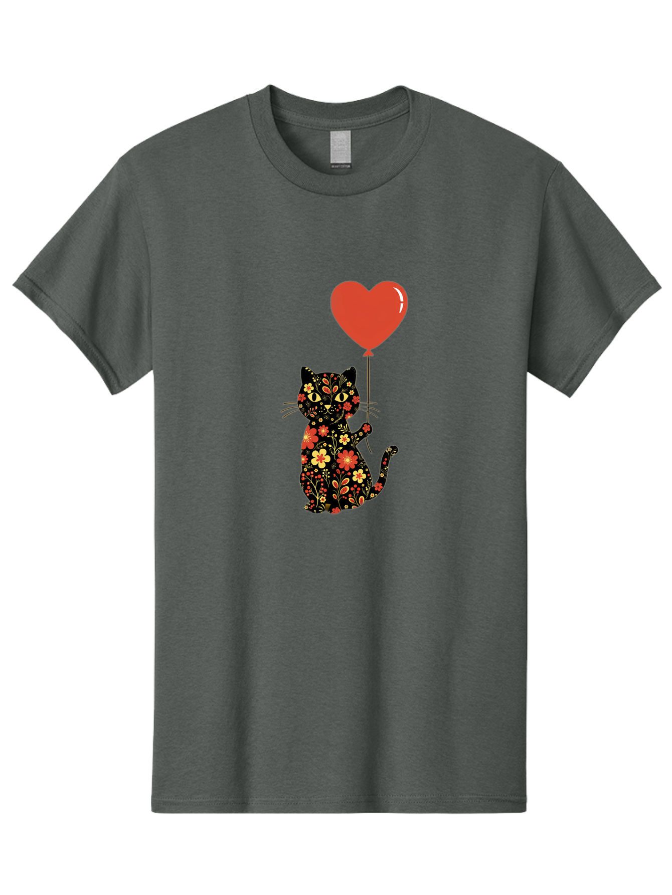 Floral-Cat-Heart-Balloon-1 Men'S Graphic Tee, 100% Cotton, Comfortable Casual Summer Wear, Machine Washable, Vintage Camera, Old Camera, Antique Camera, Black Camera, Classic Photography, Photography Equipment, Nostalgic Device, Film Camera, Bah996