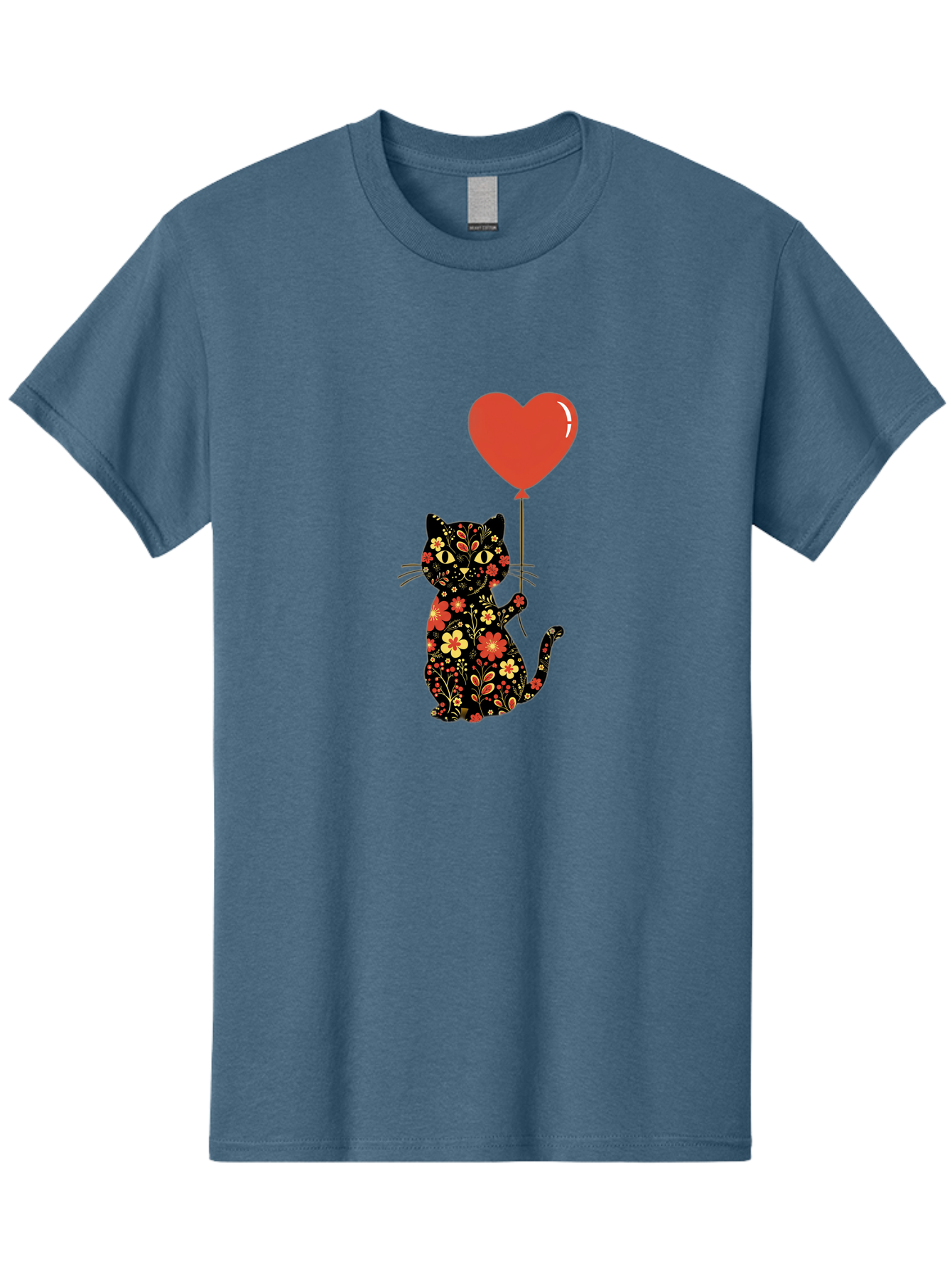 Floral-Cat-Heart-Balloon-1 Men'S Graphic Tee, 100% Cotton, Comfortable Casual Summer Wear, Machine Washable, Vintage Camera, Old Camera, Antique Camera, Black Camera, Classic Photography, Photography Equipment, Nostalgic Device, Film Camera, Bah996