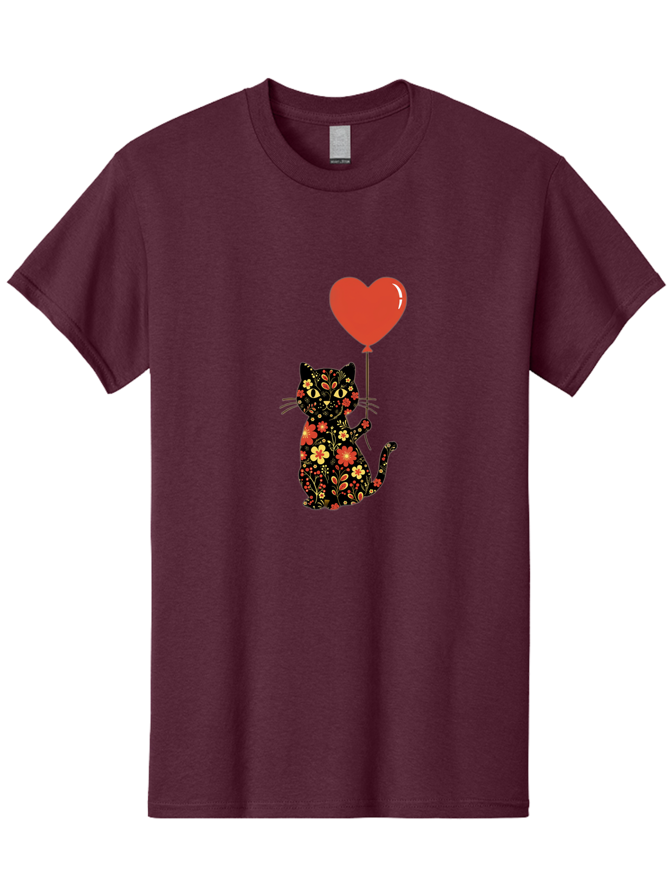 Floral-Cat-Heart-Balloon-1 Men'S Graphic Tee, 100% Cotton, Comfortable Casual Summer Wear, Machine Washable, Vintage Camera, Old Camera, Antique Camera, Black Camera, Classic Photography, Photography Equipment, Nostalgic Device, Film Camera, Bah996