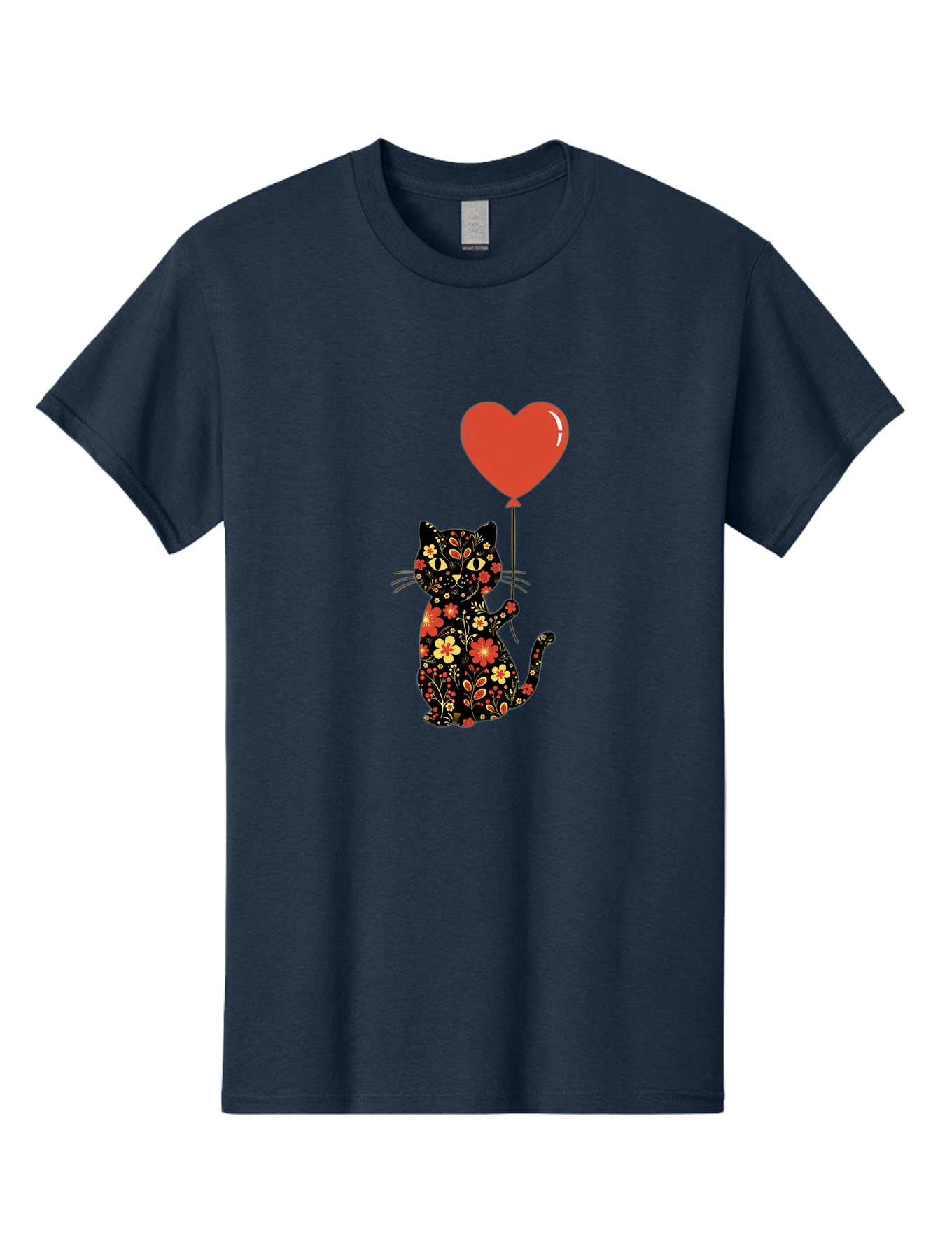Floral-Cat-Heart-Balloon-1 Men'S Graphic Tee, 100% Cotton, Comfortable Casual Summer Wear, Machine Washable, Vintage Camera, Old Camera, Antique Camera, Black Camera, Classic Photography, Photography Equipment, Nostalgic Device, Film Camera, Bah996