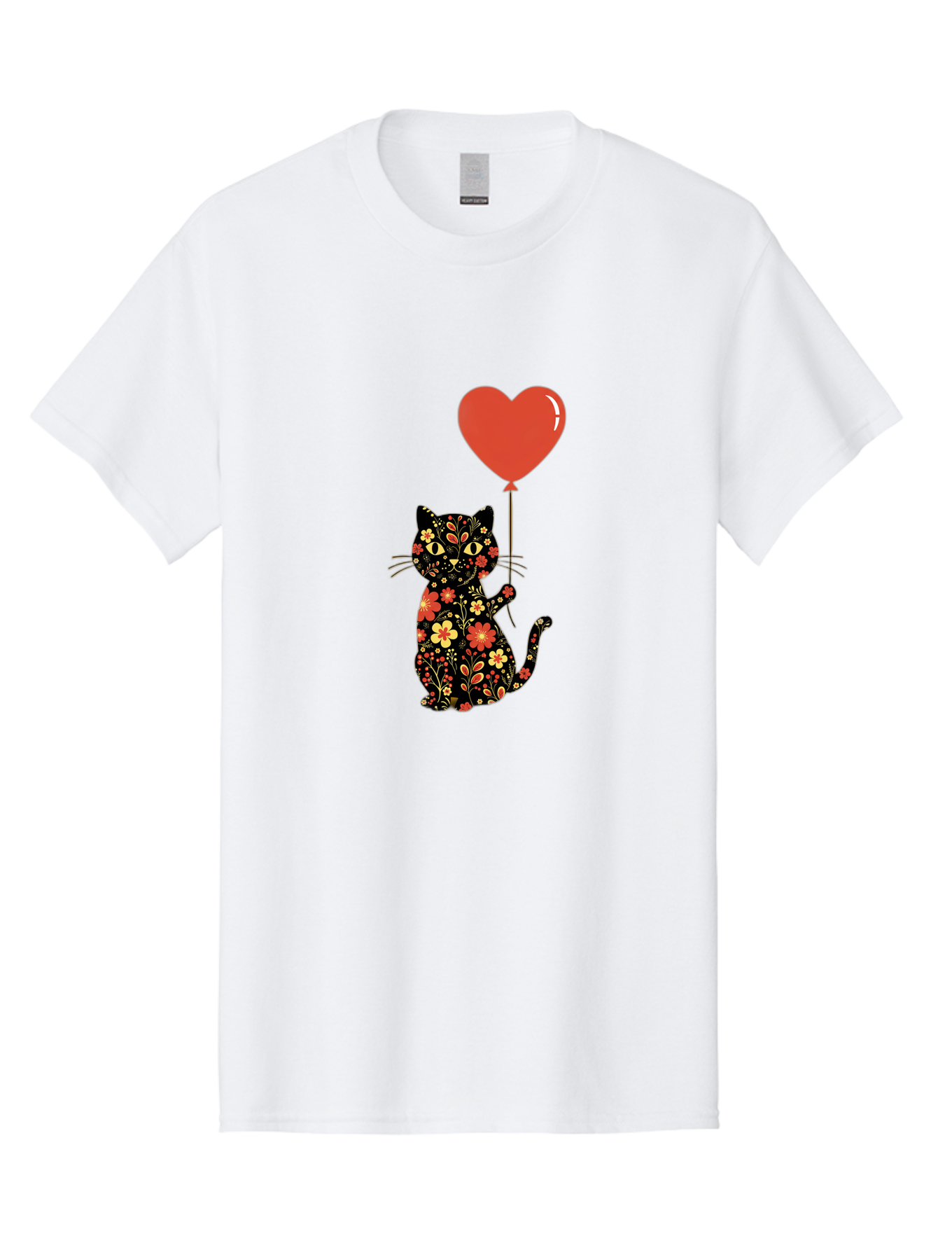Floral-Cat-Heart-Balloon-1 Men'S Graphic Tee, 100% Cotton, Comfortable Casual Summer Wear, Machine Washable, Vintage Camera, Old Camera, Antique Camera, Black Camera, Classic Photography, Photography Equipment, Nostalgic Device, Film Camera, Bah996