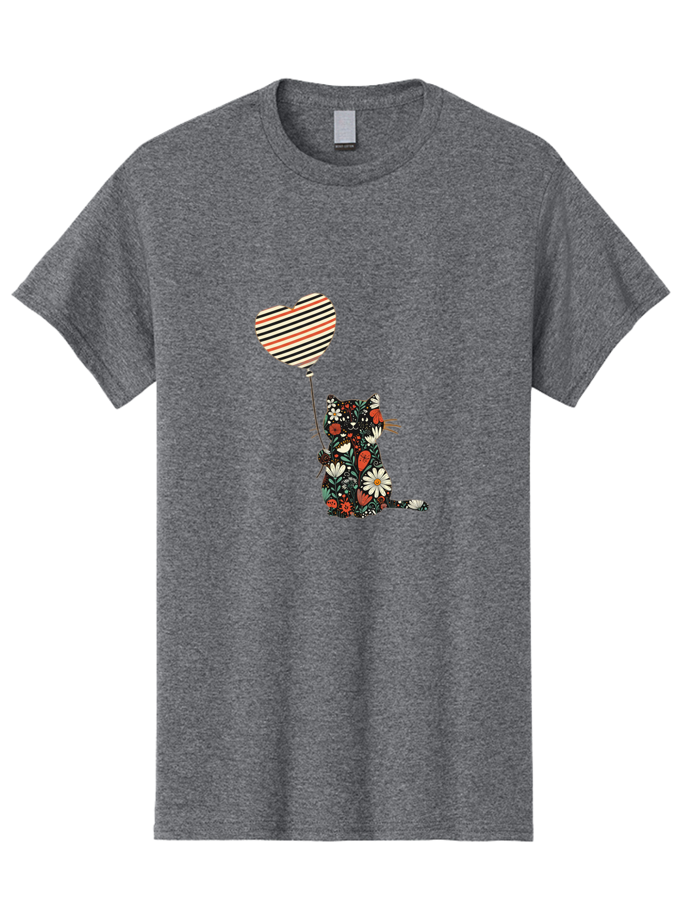 Floral-Cat-Heart-Balloon Men'S Graphic Tee, 100% Cotton, Comfortable Casual Summer Wear, Machine Washable, Vintage Camera, Old Camera, Antique Camera, Black Camera, Classic Photography, Photography Equipment, Nostalgic Device, Film Camera, Bah997