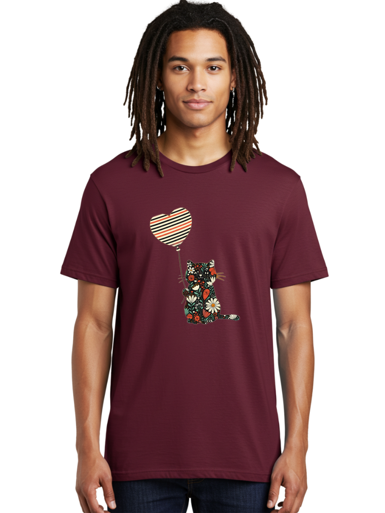 Floral-Cat-Heart-Balloon Men'S Graphic Tee, 100% Cotton, Comfortable Casual Summer Wear, Machine Washable, Vintage Camera, Old Camera, Antique Camera, Black Camera, Classic Photography, Photography Equipment, Nostalgic Device, Film Camera, Bah997