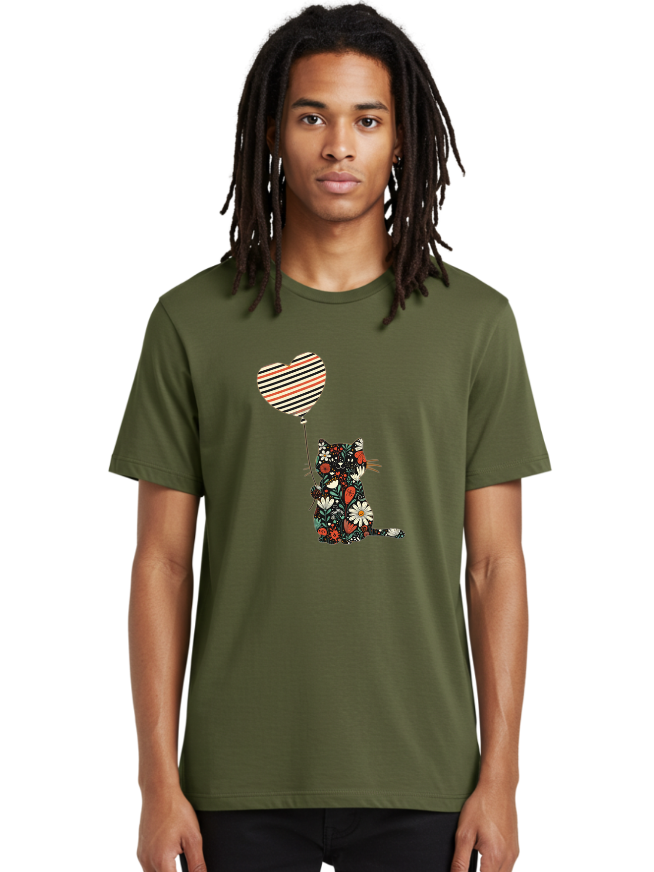 Floral-Cat-Heart-Balloon Men'S Graphic Tee, 100% Cotton, Comfortable Casual Summer Wear, Machine Washable, Vintage Camera, Old Camera, Antique Camera, Black Camera, Classic Photography, Photography Equipment, Nostalgic Device, Film Camera, Bah997
