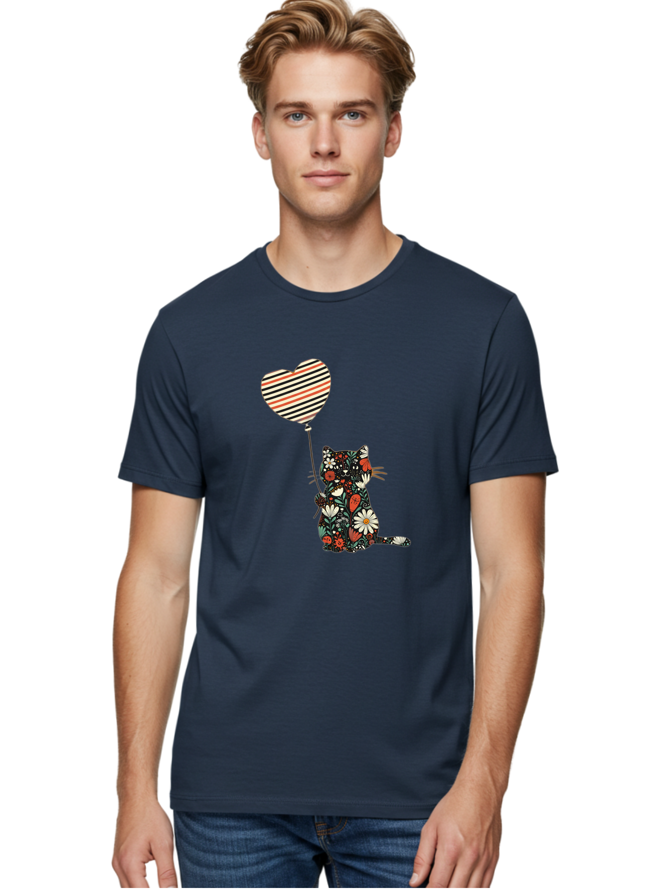 Floral-Cat-Heart-Balloon Men'S Graphic Tee, 100% Cotton, Comfortable Casual Summer Wear, Machine Washable, Vintage Camera, Old Camera, Antique Camera, Black Camera, Classic Photography, Photography Equipment, Nostalgic Device, Film Camera, Bah997