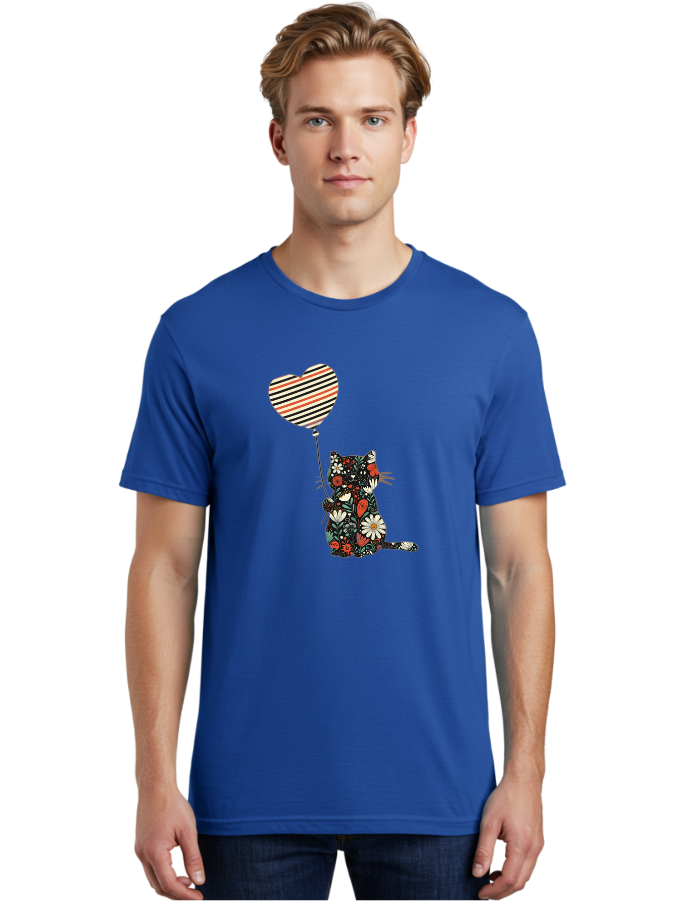 Floral-Cat-Heart-Balloon Men'S Graphic Tee, 100% Cotton, Comfortable Casual Summer Wear, Machine Washable, Vintage Camera, Old Camera, Antique Camera, Black Camera, Classic Photography, Photography Equipment, Nostalgic Device, Film Camera, Bah997