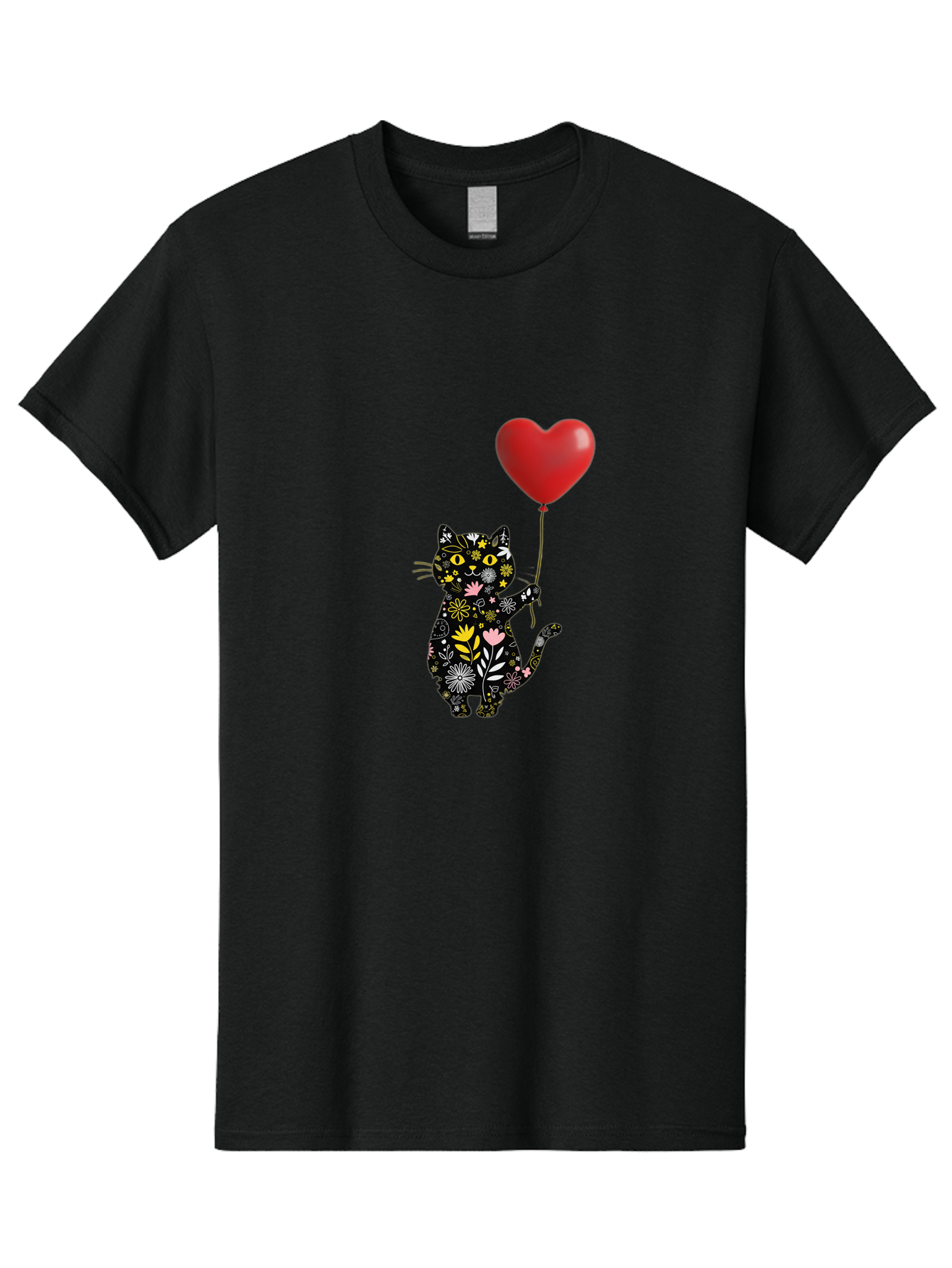 Floral-Cat-With-Heart-Balloon Men'S Graphic Tee, 100% Cotton, Comfortable Casual Summer Wear, Machine Washable, Vintage Camera, Old Camera, Antique Camera, Black Camera, Classic Photography, Photography Equipment, Nostalgic Device, Bah998