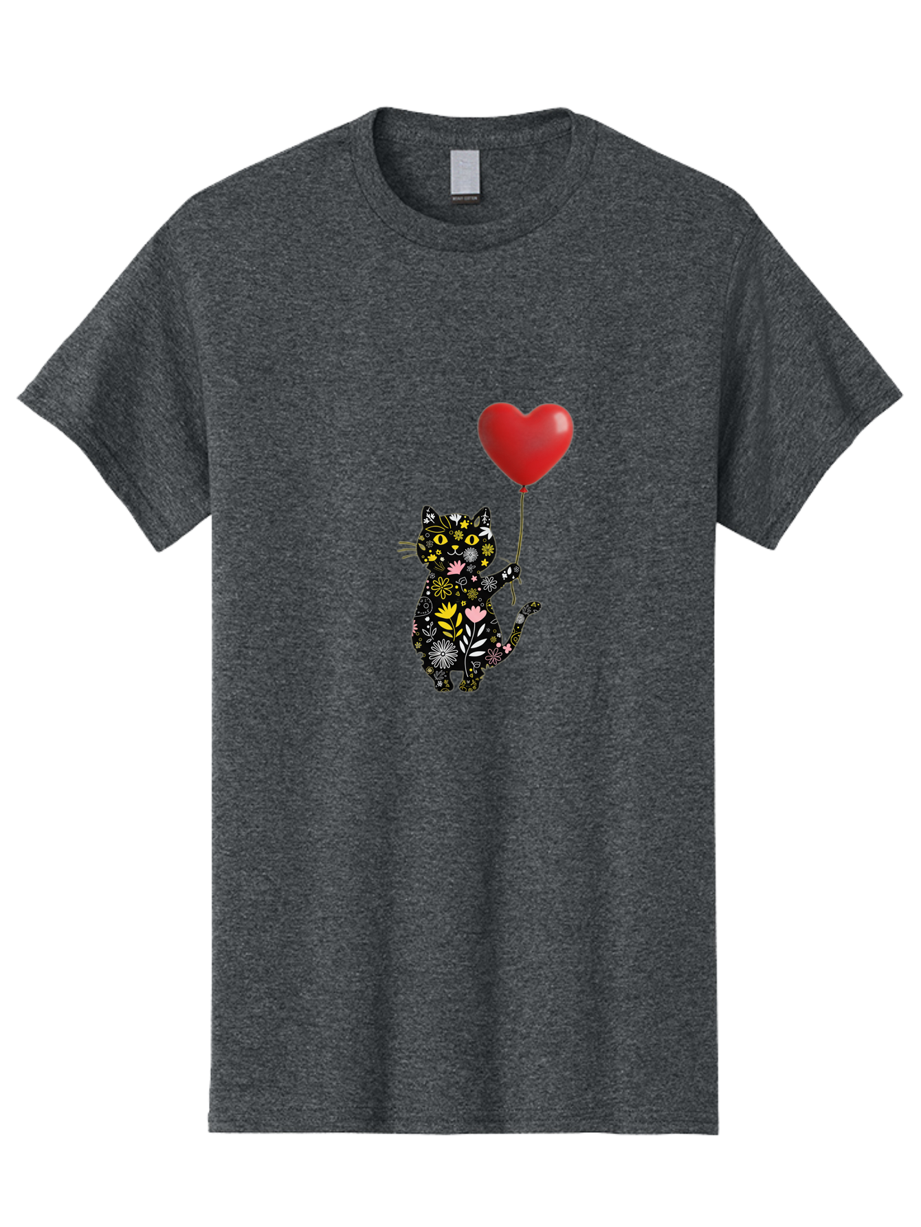 Floral-Cat-With-Heart-Balloon Men'S Graphic Tee, 100% Cotton, Comfortable Casual Summer Wear, Machine Washable, Vintage Camera, Old Camera, Antique Camera, Black Camera, Classic Photography, Photography Equipment, Nostalgic Device, Bah998