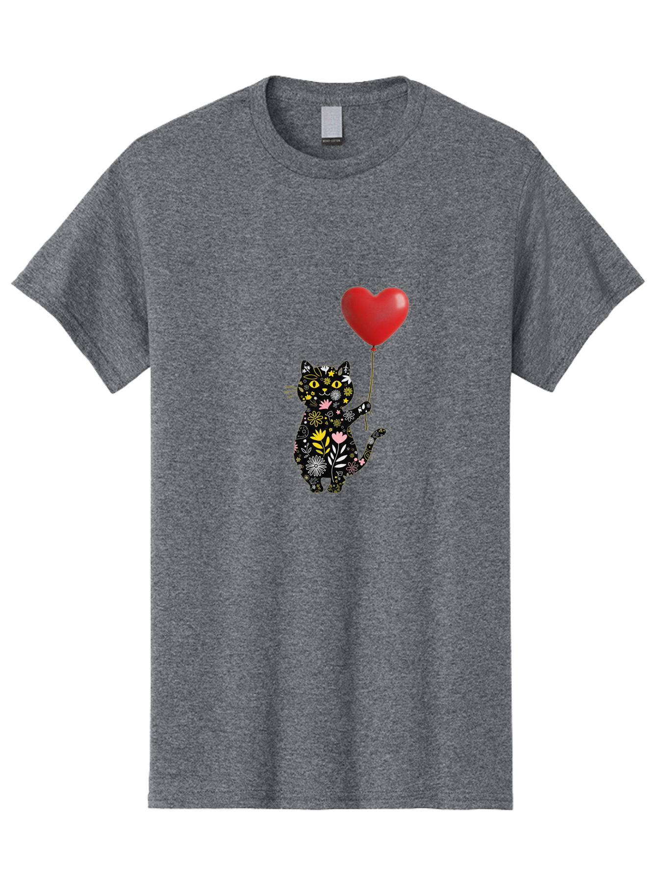 Floral-Cat-With-Heart-Balloon Men'S Graphic Tee, 100% Cotton, Comfortable Casual Summer Wear, Machine Washable, Vintage Camera, Old Camera, Antique Camera, Black Camera, Classic Photography, Photography Equipment, Nostalgic Device, Bah998