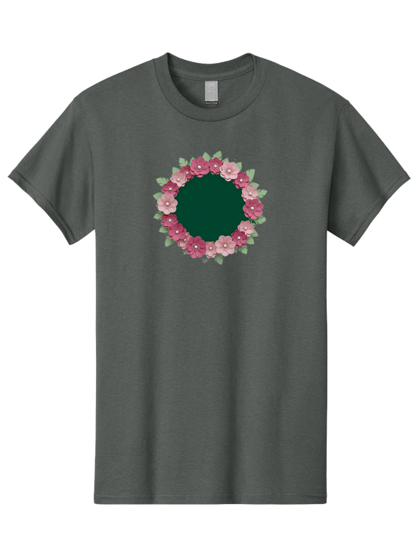 Floral-Wreath-2 Men'S Graphic Tee, 100% Cotton, Comfortable Casual Summer Wear, Machine Washable, Vintage Camera, Old Camera, Antique Camera, Black Camera, Classic Photography, Photography Equipment, Nostalgic Device, Film Camera, Camera Art Bai003