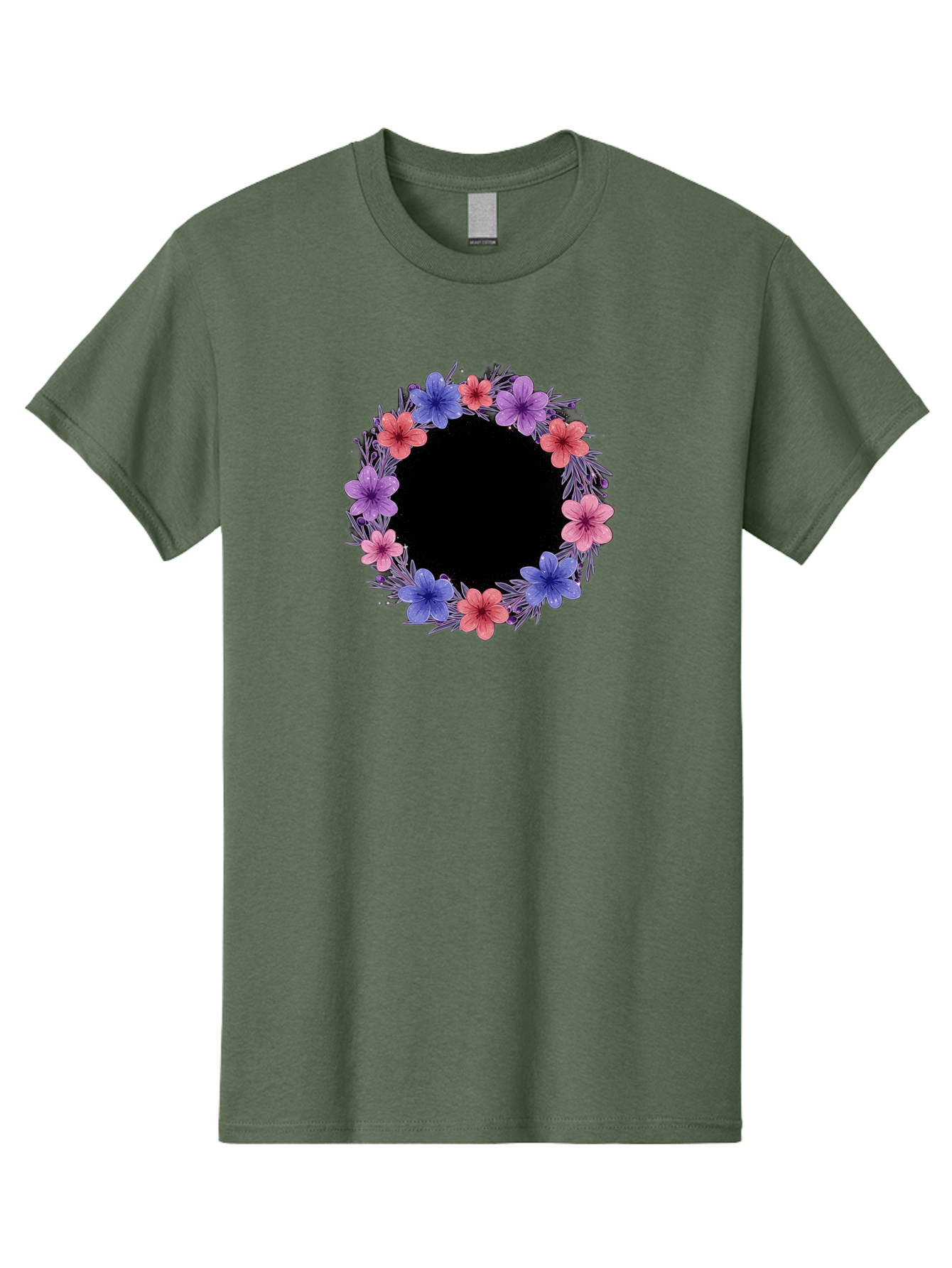 Floral-Wreath-3 Men'S Graphic Tee, 100% Cotton, Comfortable Casual Summer Wear, Machine Washable, Vintage Camera, Old Camera, Antique Camera, Black Camera, Classic Photography, Photography Equipment, Nostalgic Device, Film Camera, Camera Art Bai004