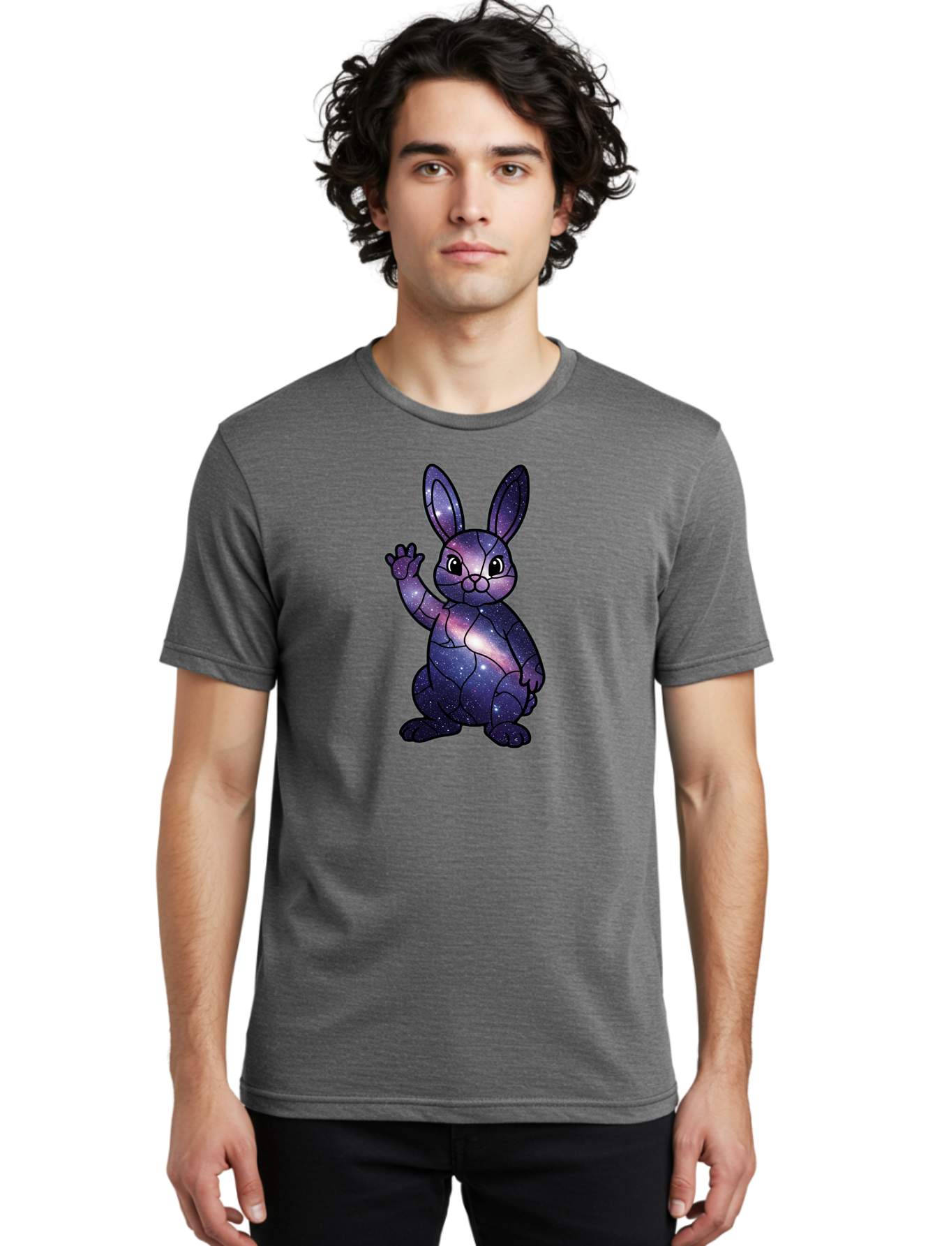 Galaxy-Bunny-1 Men'S Graphic Tee, 100% Cotton, Comfortable Casual Summer Wear, Machine Washable, Vintage Camera, Old Camera, Antique Camera, Black Camera, Classic Photography, Photography Equipment, Nostalgic Device, Film Camera, Camera Art Bai013