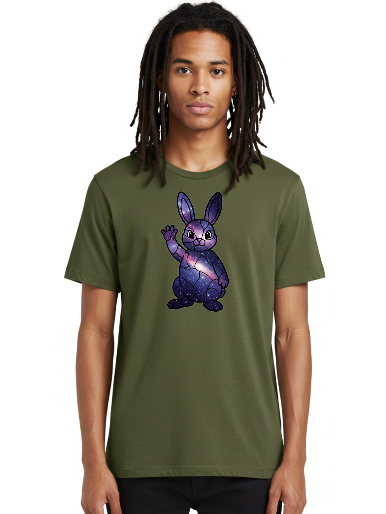 Galaxy-Bunny-1 Men'S Graphic Tee, 100% Cotton, Comfortable Casual Summer Wear, Machine Washable, Vintage Camera, Old Camera, Antique Camera, Black Camera, Classic Photography, Photography Equipment, Nostalgic Device, Film Camera, Camera Art Bai013