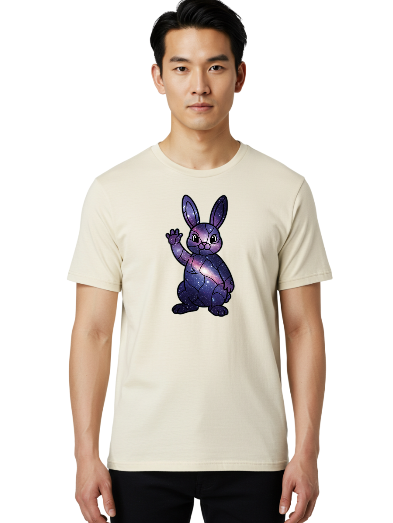 Galaxy-Bunny-1 Men'S Graphic Tee, 100% Cotton, Comfortable Casual Summer Wear, Machine Washable, Vintage Camera, Old Camera, Antique Camera, Black Camera, Classic Photography, Photography Equipment, Nostalgic Device, Film Camera, Camera Art Bai013