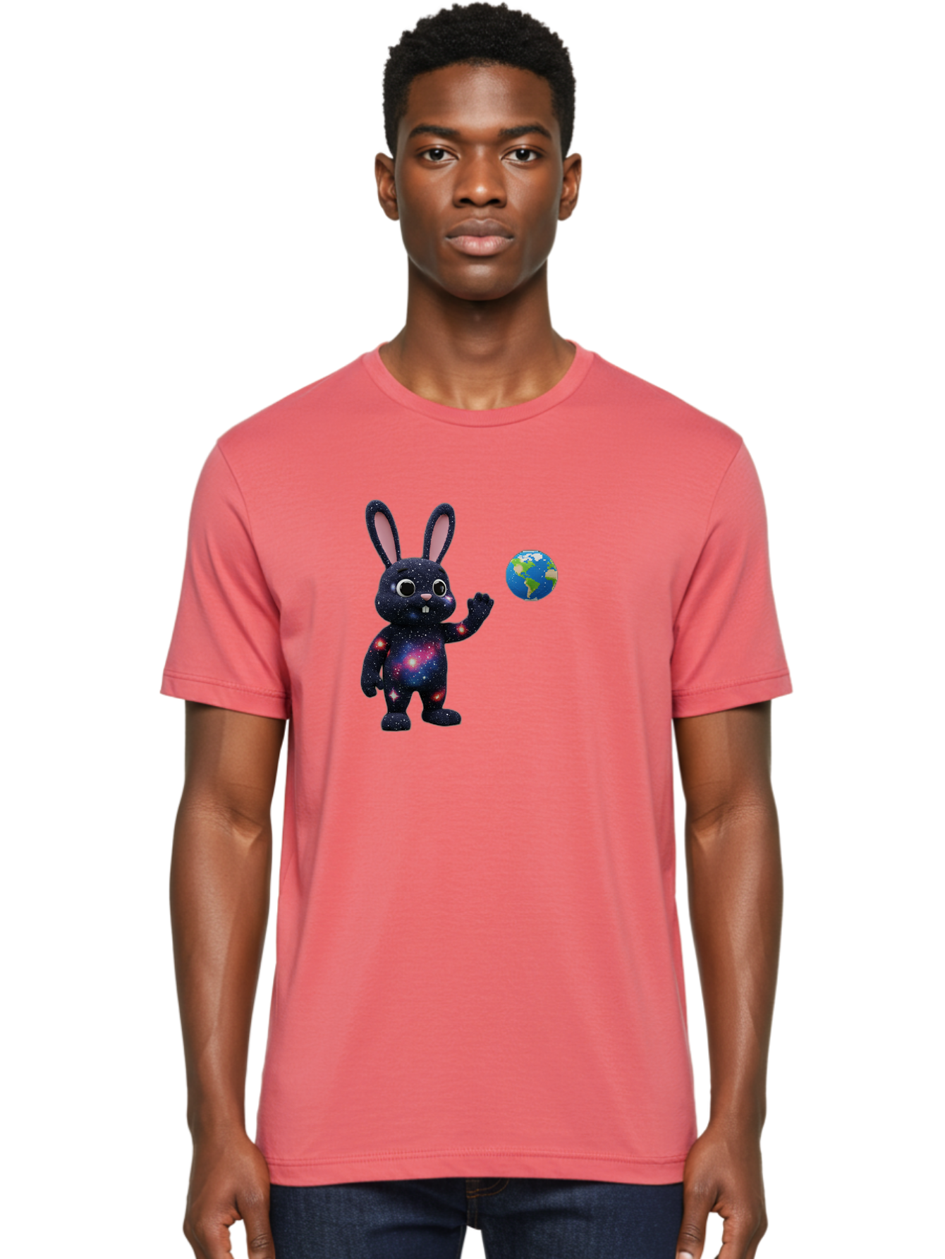 Galaxy-Bunny-2 Men'S Graphic Tee, 100% Cotton, Comfortable Casual Summer Wear, Machine Washable, Vintage Camera, Old Camera, Antique Camera, Black Camera, Classic Photography, Photography Equipment, Nostalgic Device, Film Camera, Camera Art Bai014