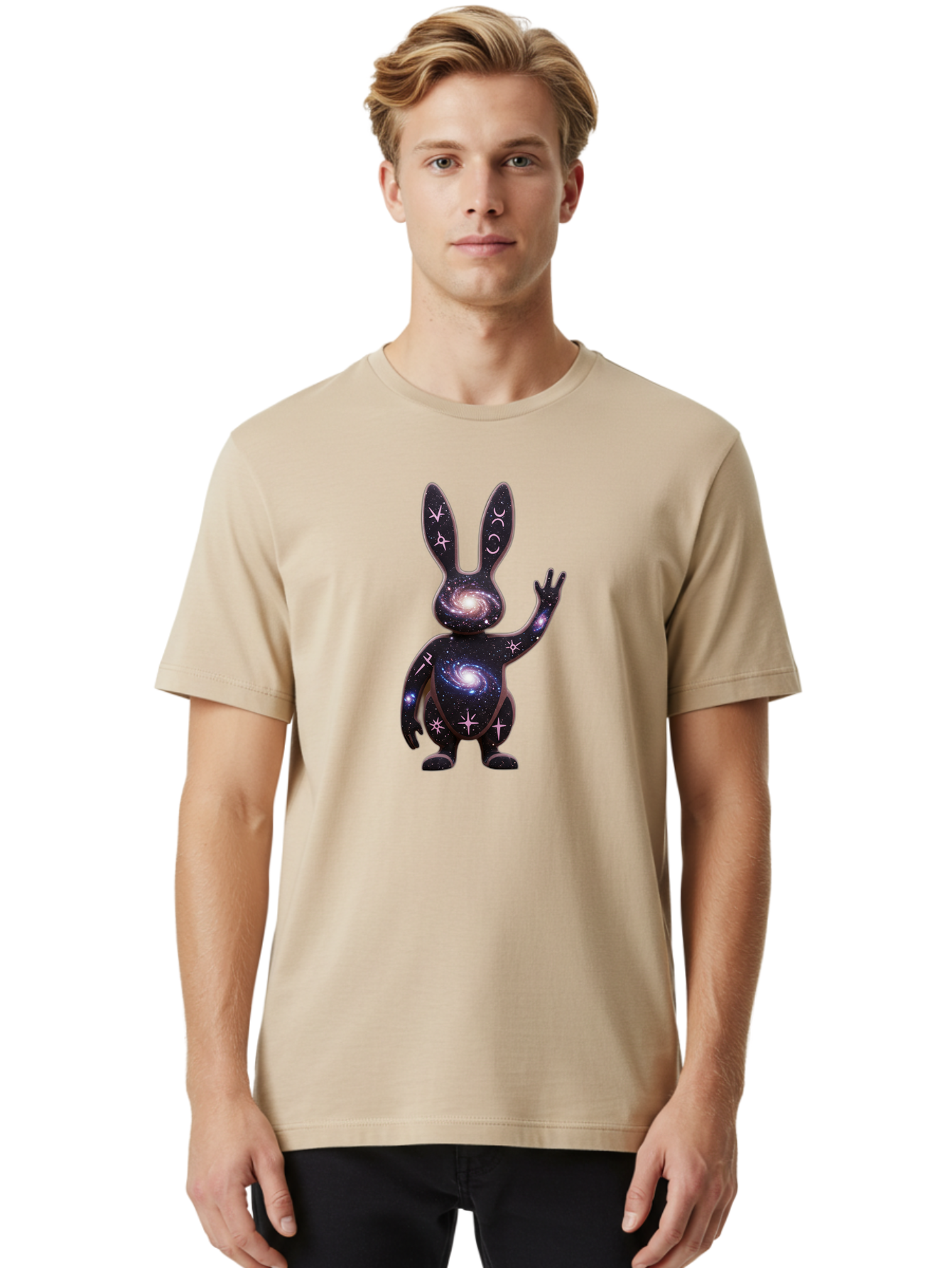 Galaxy-Bunny-4 Men'S Graphic Tee, 100% Cotton, Comfortable Casual Summer Wear, Machine Washable, Vintage Camera, Old Camera, Antique Camera, Black Camera, Classic Photography, Photography Equipment, Nostalgic Device, Film Camera, Camera Art Bai016