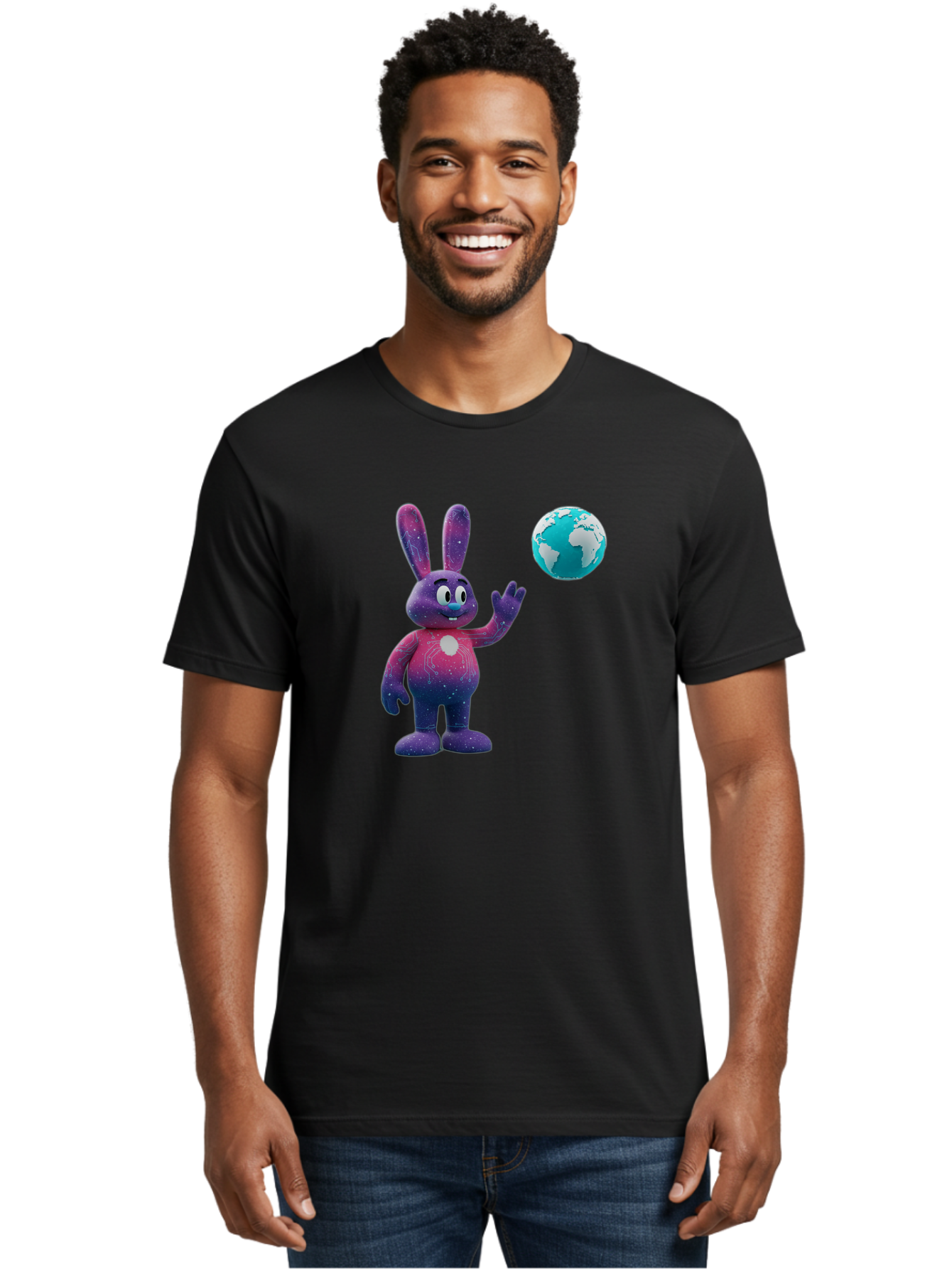 Galaxy-Bunny-5 Men'S Graphic Tee, 100% Cotton, Comfortable Casual Summer Wear, Machine Washable, Vintage Camera, Old Camera, Antique Camera, Black Camera, Classic Photography, Photography Equipment, Nostalgic Device, Film Camera, Camera Art Bai017