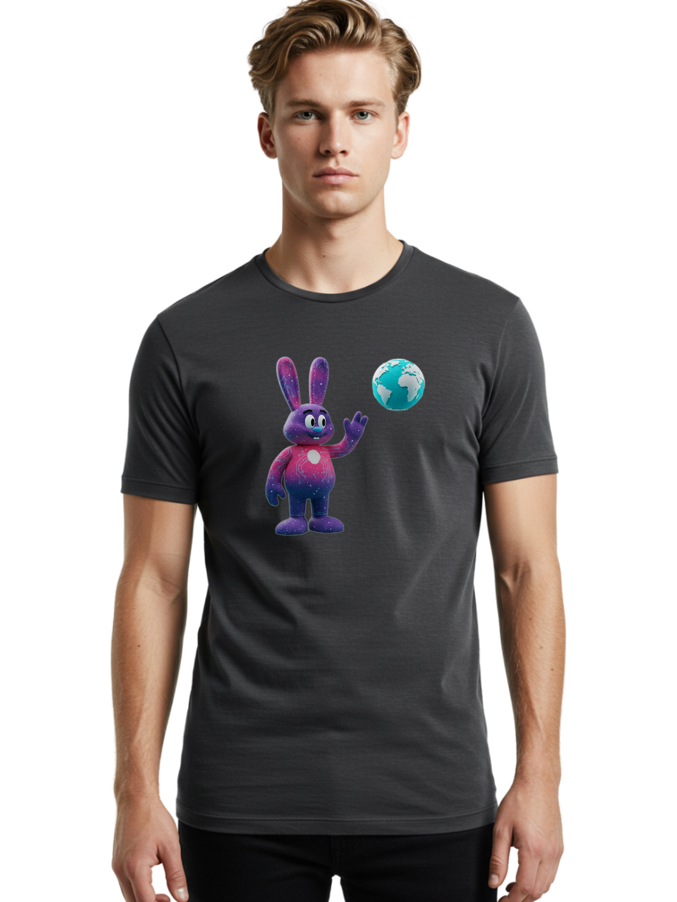 Galaxy-Bunny-5 Men'S Graphic Tee, 100% Cotton, Comfortable Casual Summer Wear, Machine Washable, Vintage Camera, Old Camera, Antique Camera, Black Camera, Classic Photography, Photography Equipment, Nostalgic Device, Film Camera, Camera Art Bai017