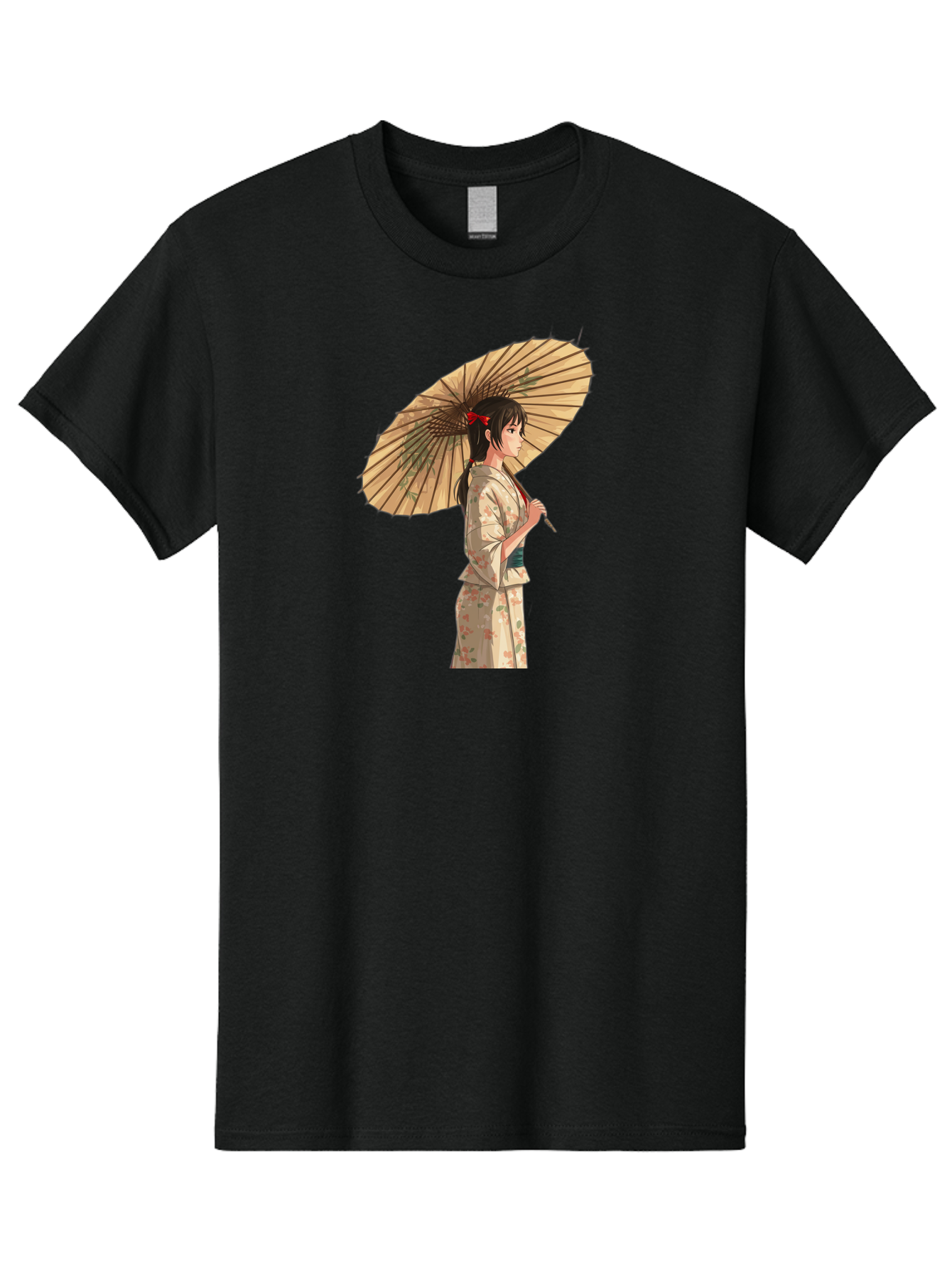 Geisha-With-Parasol Men'S Graphic Tee, 100% Cotton, Comfortable Casual Summer Wear, Machine Washable, Vintage Camera, Old Camera, Antique Camera, Black Camera, Classic Photography, Photography Equipment, Nostalgic Device, Film Camera, Bai023