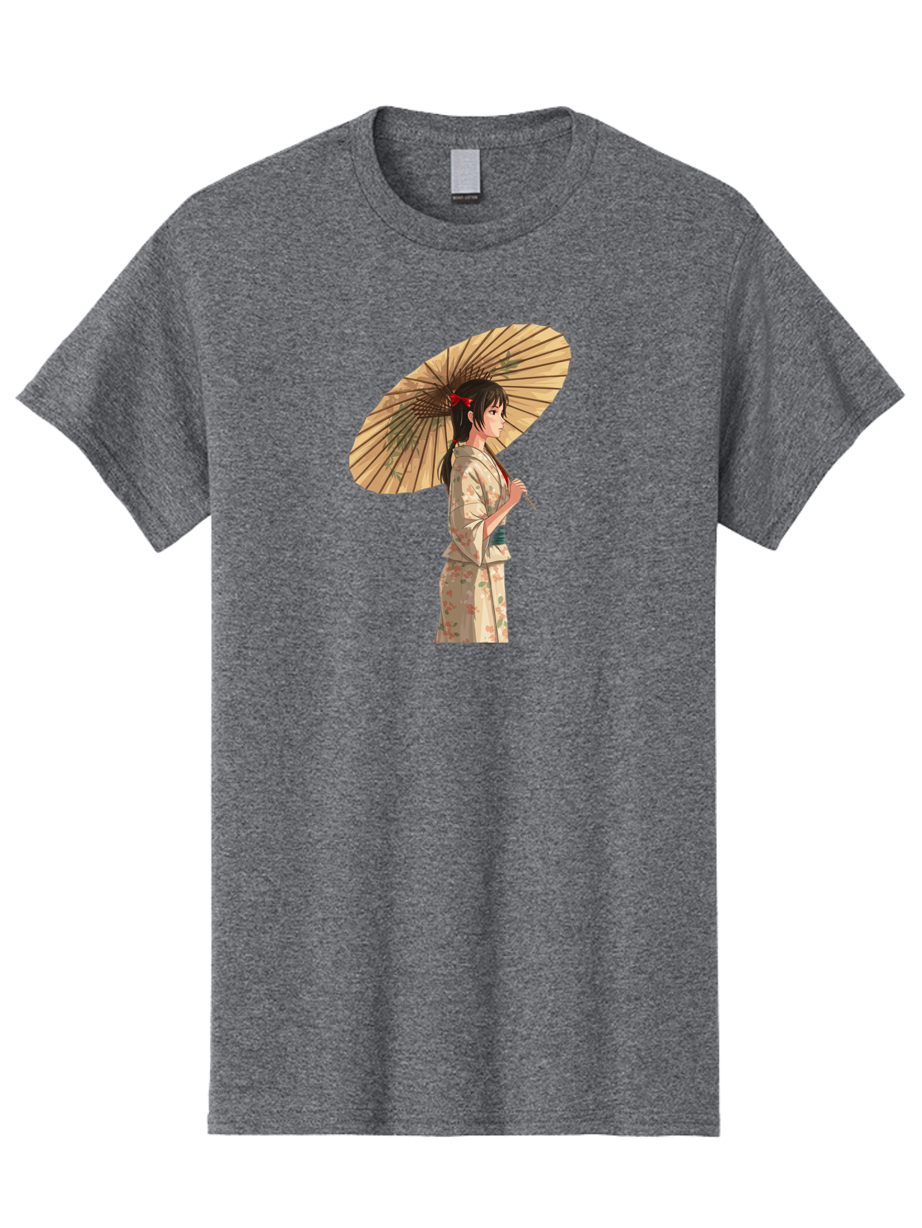Geisha-With-Parasol Men'S Graphic Tee, 100% Cotton, Comfortable Casual Summer Wear, Machine Washable, Vintage Camera, Old Camera, Antique Camera, Black Camera, Classic Photography, Photography Equipment, Nostalgic Device, Film Camera, Bai023