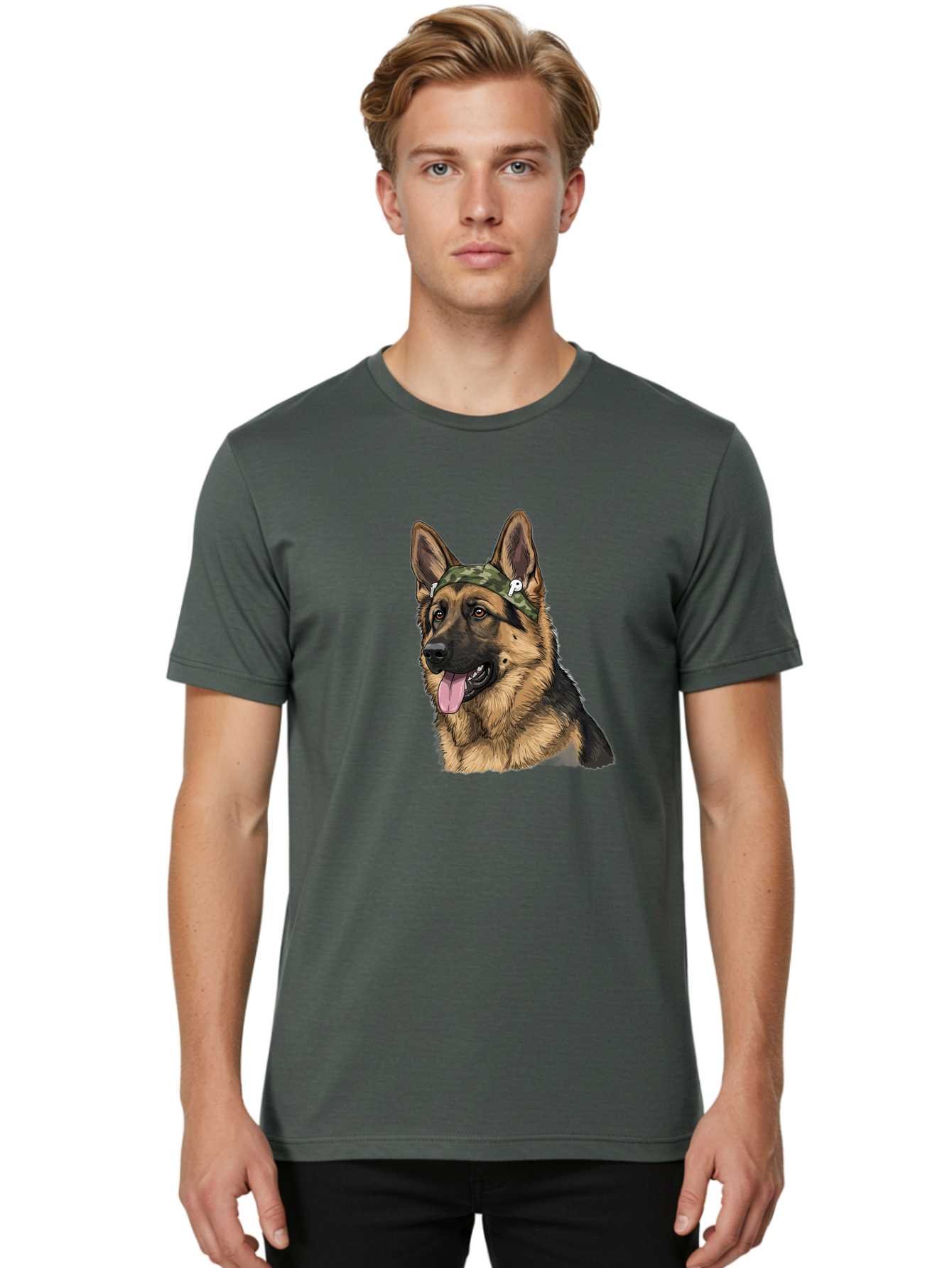 German-Shepherd Men'S Graphic Tee, 100% Cotton, Comfortable Casual Summer Wear, Machine Washable, Vintage Camera, Old Camera, Antique Camera, Black Camera, Classic Photography, Photography Equipment, Nostalgic Device, Film Camera, Camera Art Bai024