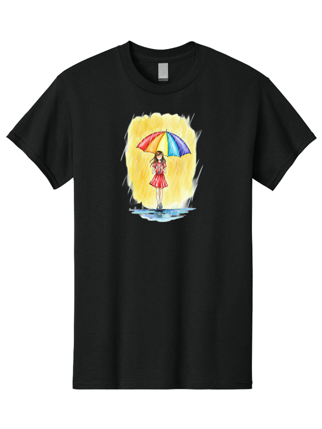 Girl-In-Red-Dress-With-Rainbow-Umbrella Men'S Graphic Tee, 100% Cotton, Comfortable Casual Summer Wear, Machine Washable, Vintage Camera, Old Camera, Antique Camera, Black Camera, Classic Photography, Photography Equipment, Nostalgic Device, Bai027