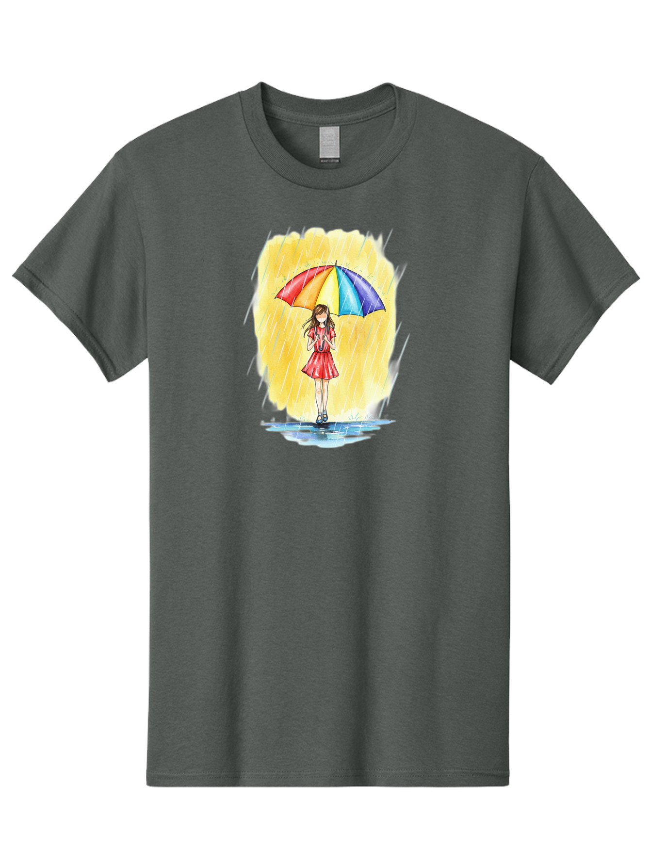 Girl-In-Red-Dress-With-Rainbow-Umbrella Men'S Graphic Tee, 100% Cotton, Comfortable Casual Summer Wear, Machine Washable, Vintage Camera, Old Camera, Antique Camera, Black Camera, Classic Photography, Photography Equipment, Nostalgic Device, Bai027