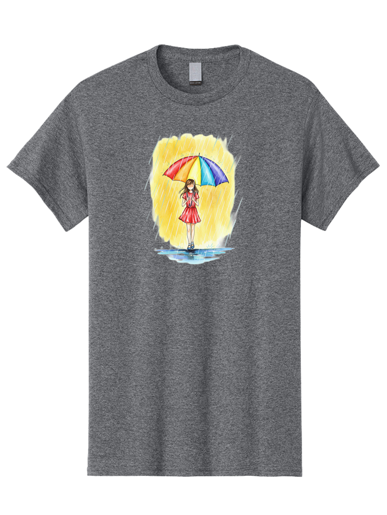 Girl-In-Red-Dress-With-Rainbow-Umbrella Men'S Graphic Tee, 100% Cotton, Comfortable Casual Summer Wear, Machine Washable, Vintage Camera, Old Camera, Antique Camera, Black Camera, Classic Photography, Photography Equipment, Nostalgic Device, Bai027