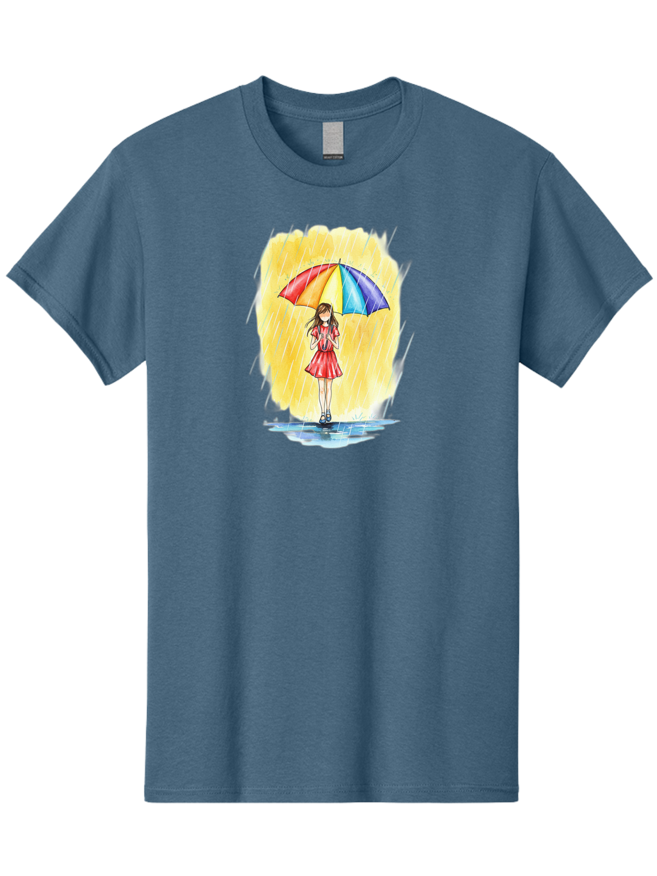 Girl-In-Red-Dress-With-Rainbow-Umbrella Men'S Graphic Tee, 100% Cotton, Comfortable Casual Summer Wear, Machine Washable, Vintage Camera, Old Camera, Antique Camera, Black Camera, Classic Photography, Photography Equipment, Nostalgic Device, Bai027