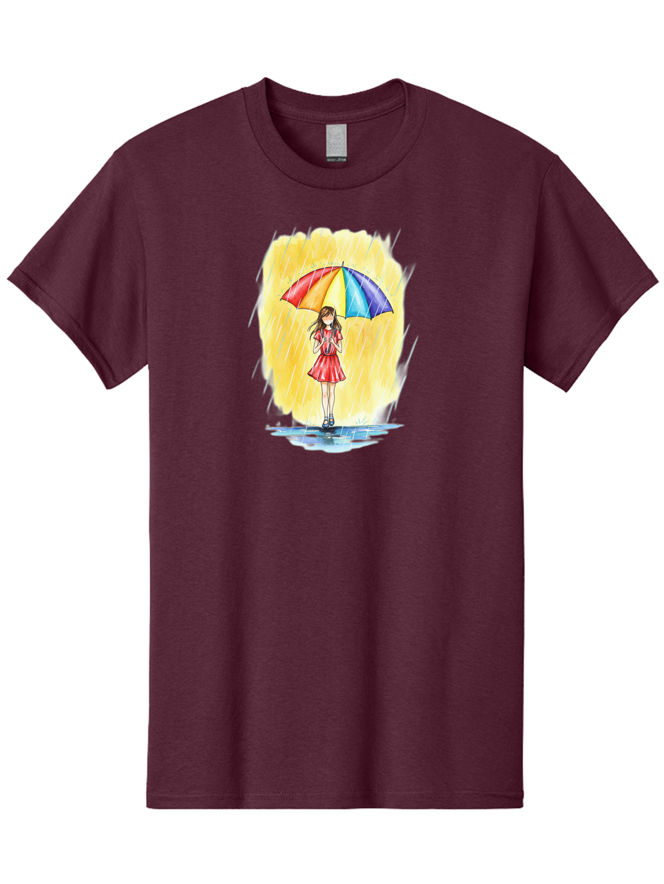 Girl-In-Red-Dress-With-Rainbow-Umbrella Men'S Graphic Tee, 100% Cotton, Comfortable Casual Summer Wear, Machine Washable, Vintage Camera, Old Camera, Antique Camera, Black Camera, Classic Photography, Photography Equipment, Nostalgic Device, Bai027