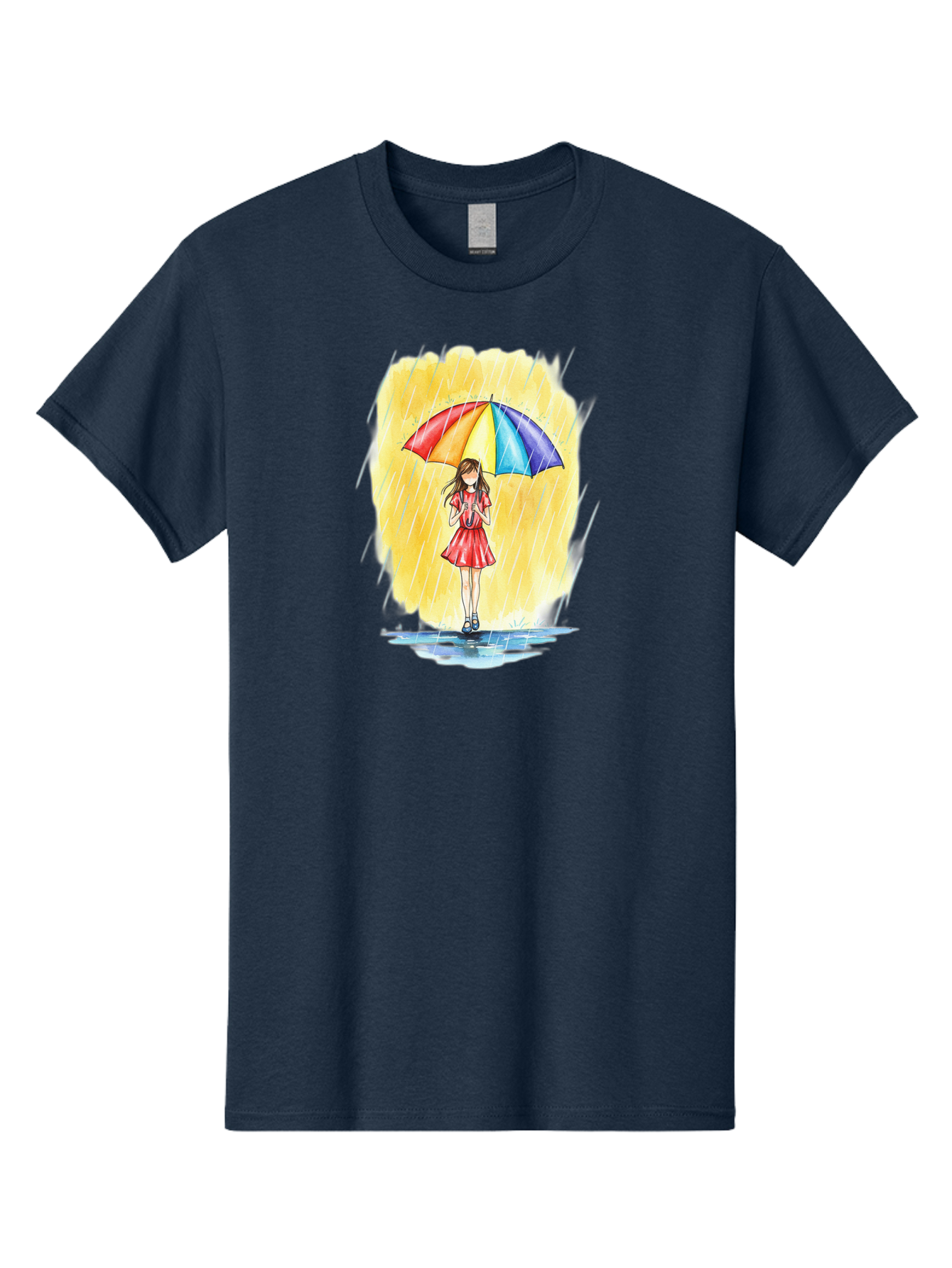 Girl-In-Red-Dress-With-Rainbow-Umbrella Men'S Graphic Tee, 100% Cotton, Comfortable Casual Summer Wear, Machine Washable, Vintage Camera, Old Camera, Antique Camera, Black Camera, Classic Photography, Photography Equipment, Nostalgic Device, Bai027