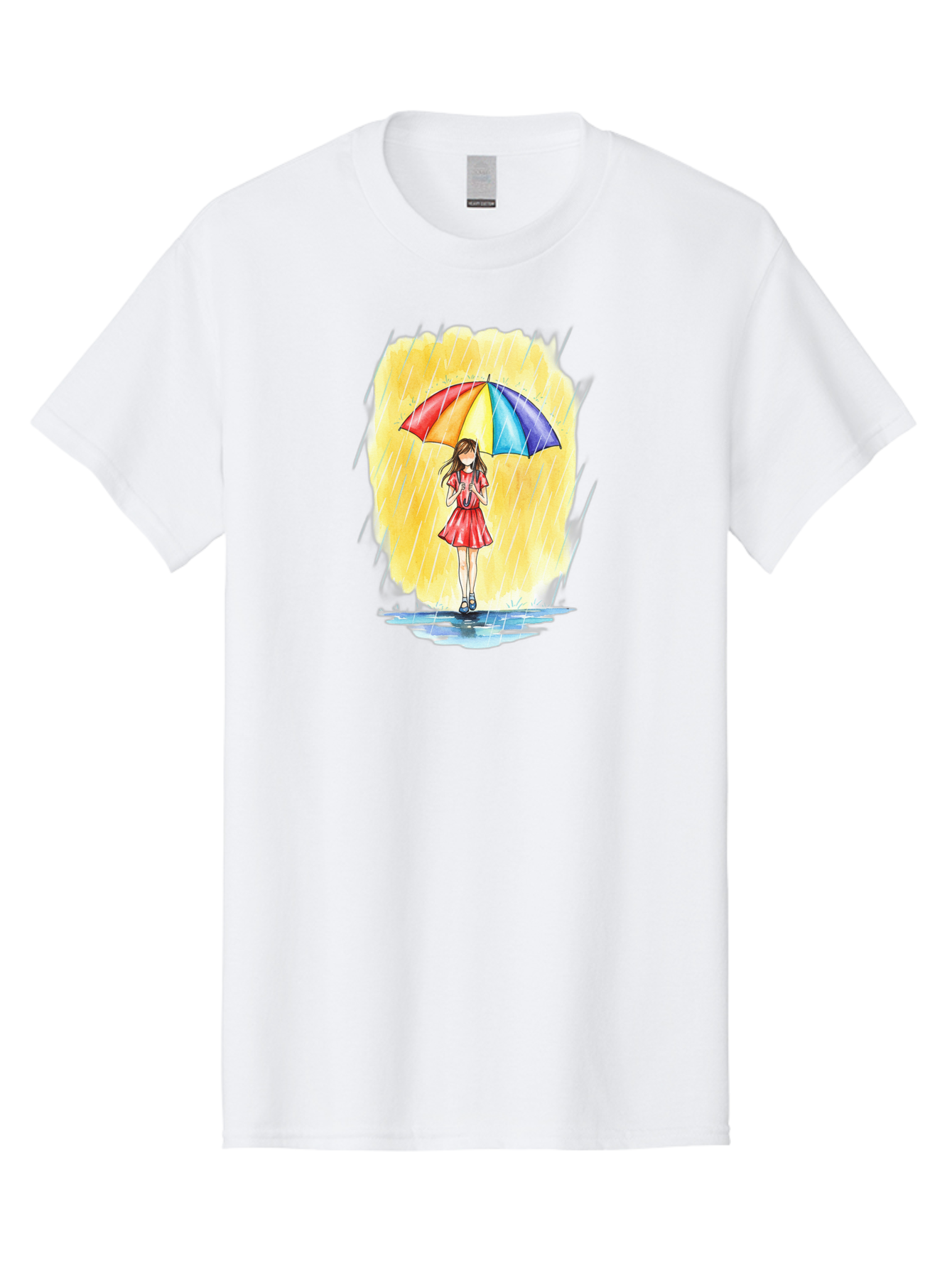 Girl-In-Red-Dress-With-Rainbow-Umbrella Men'S Graphic Tee, 100% Cotton, Comfortable Casual Summer Wear, Machine Washable, Vintage Camera, Old Camera, Antique Camera, Black Camera, Classic Photography, Photography Equipment, Nostalgic Device, Bai027