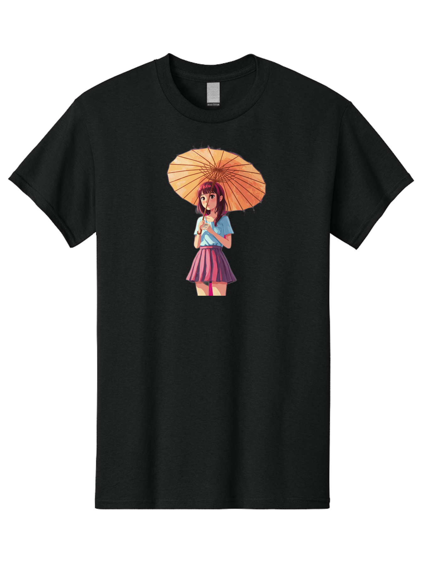 Girl-With-Parasol-1 Men'S Graphic Tee, 100% Cotton, Comfortable Casual Summer Wear, Machine Washable, Vintage Camera, Old Camera, Antique Camera, Black Camera, Classic Photography, Photography Equipment, Nostalgic Device, Film Camera, Bai030