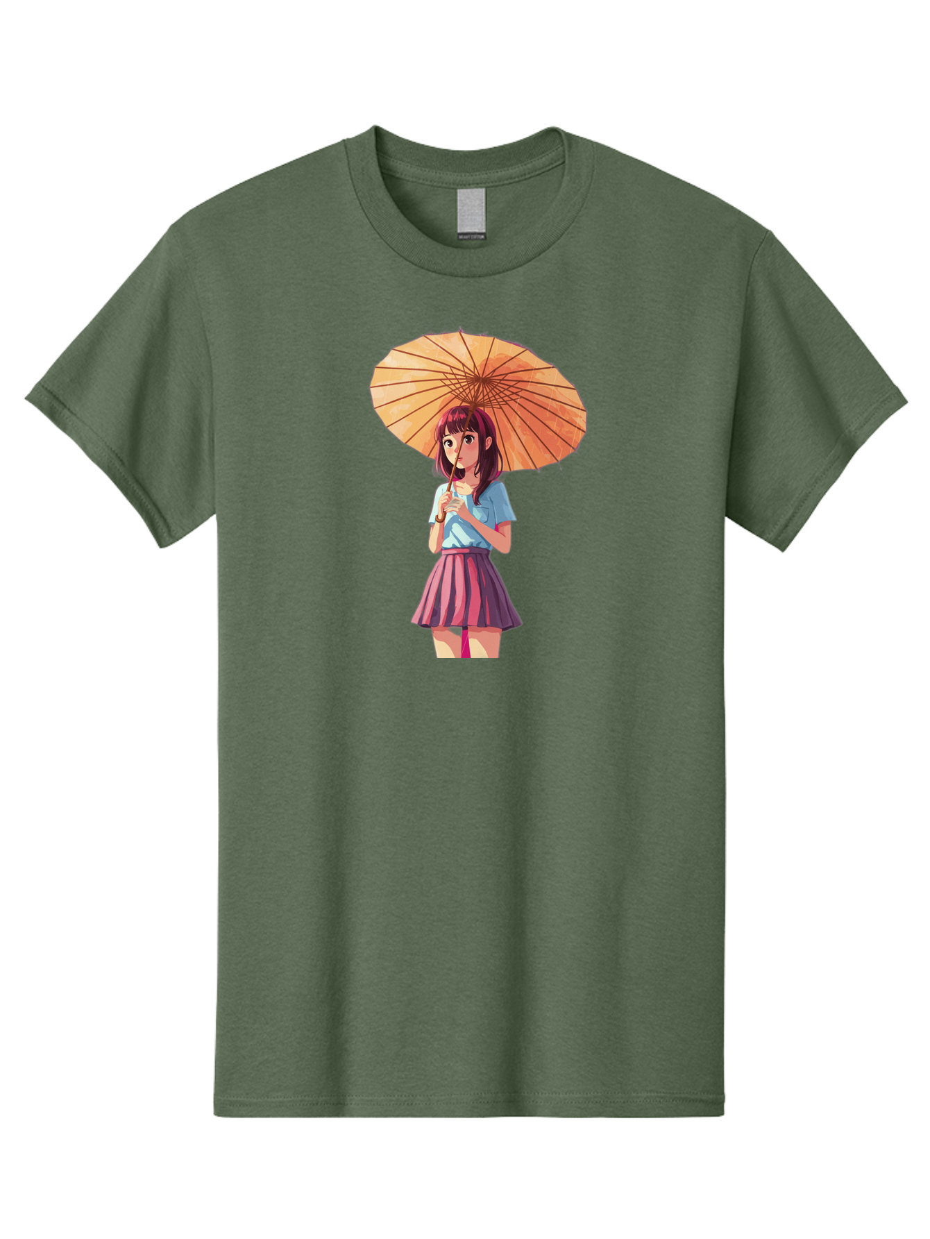 Girl-With-Parasol-1 Men'S Graphic Tee, 100% Cotton, Comfortable Casual Summer Wear, Machine Washable, Vintage Camera, Old Camera, Antique Camera, Black Camera, Classic Photography, Photography Equipment, Nostalgic Device, Film Camera, Bai030
