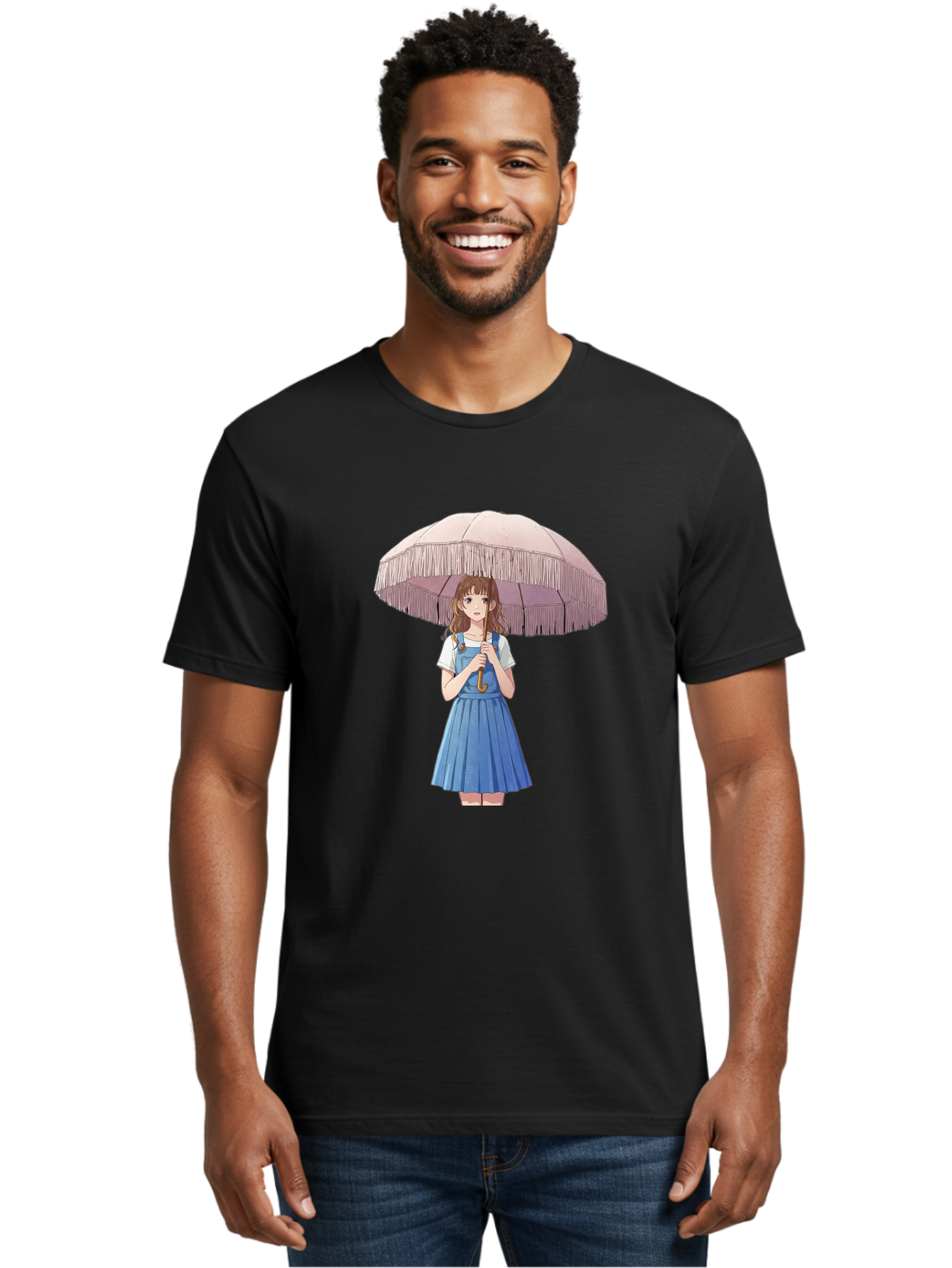 Girl-With-Parasol-2 Men'S Graphic Tee, 100% Cotton, Comfortable Casual Summer Wear, Machine Washable, Vintage Camera, Old Camera, Antique Camera, Black Camera, Classic Photography, Photography Equipment, Nostalgic Device, Film Camera, Bai031