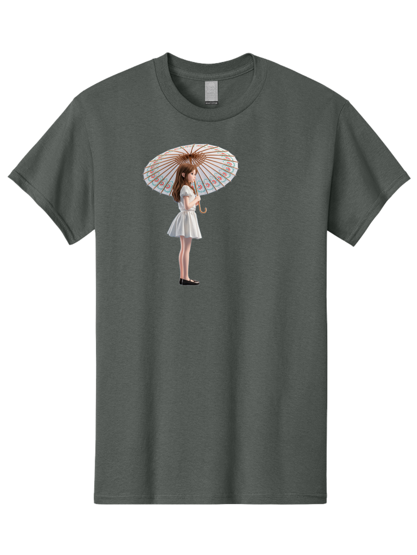 Girl-With-Parasol-3 Men'S Graphic Tee, 100% Cotton, Comfortable Casual Summer Wear, Machine Washable, Vintage Camera, Old Camera, Antique Camera, Black Camera, Classic Photography, Photography Equipment, Nostalgic Device, Film Camera, Bai032