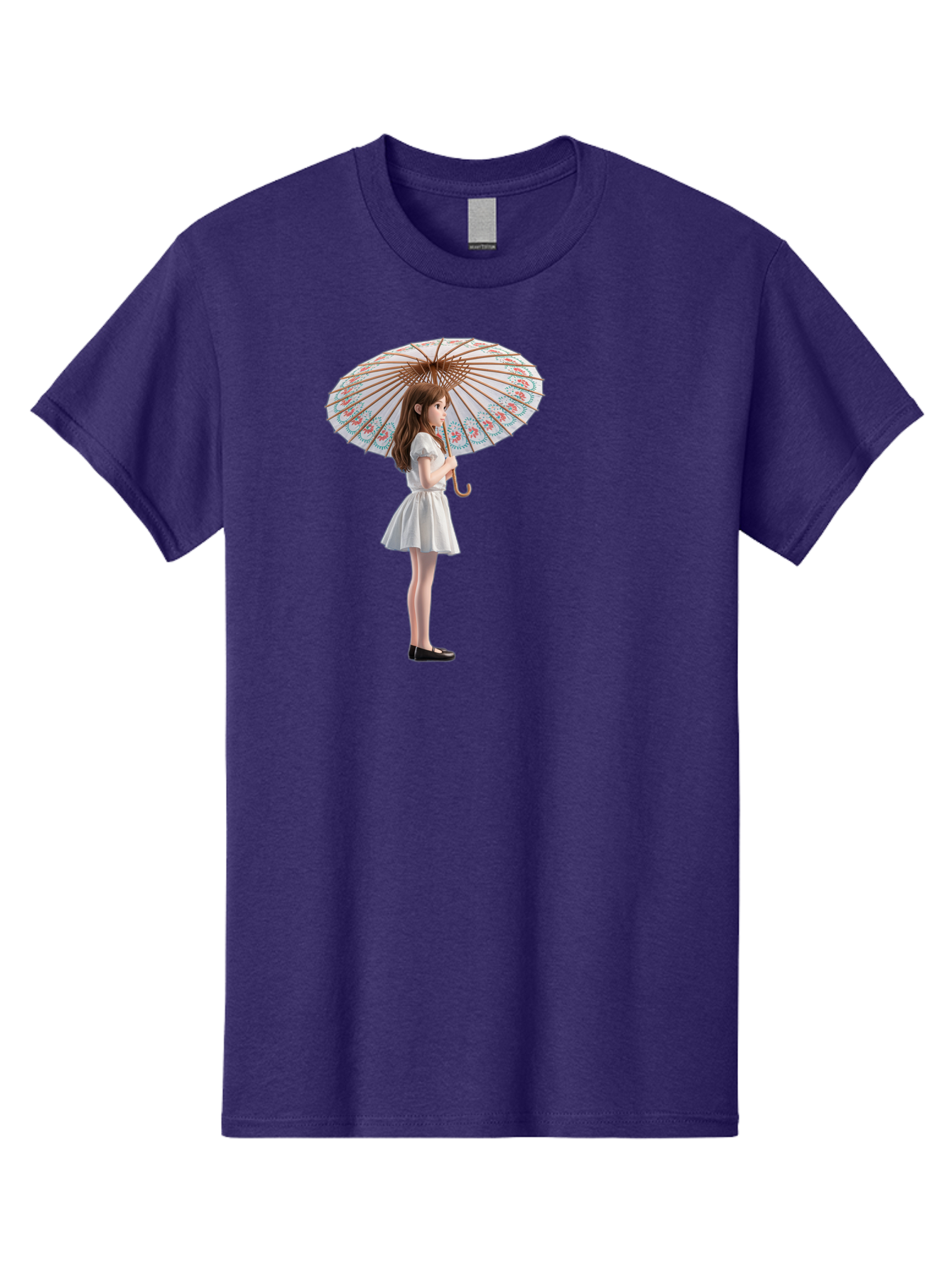 Girl-With-Parasol-3 Men'S Graphic Tee, 100% Cotton, Comfortable Casual Summer Wear, Machine Washable, Vintage Camera, Old Camera, Antique Camera, Black Camera, Classic Photography, Photography Equipment, Nostalgic Device, Film Camera, Bai032